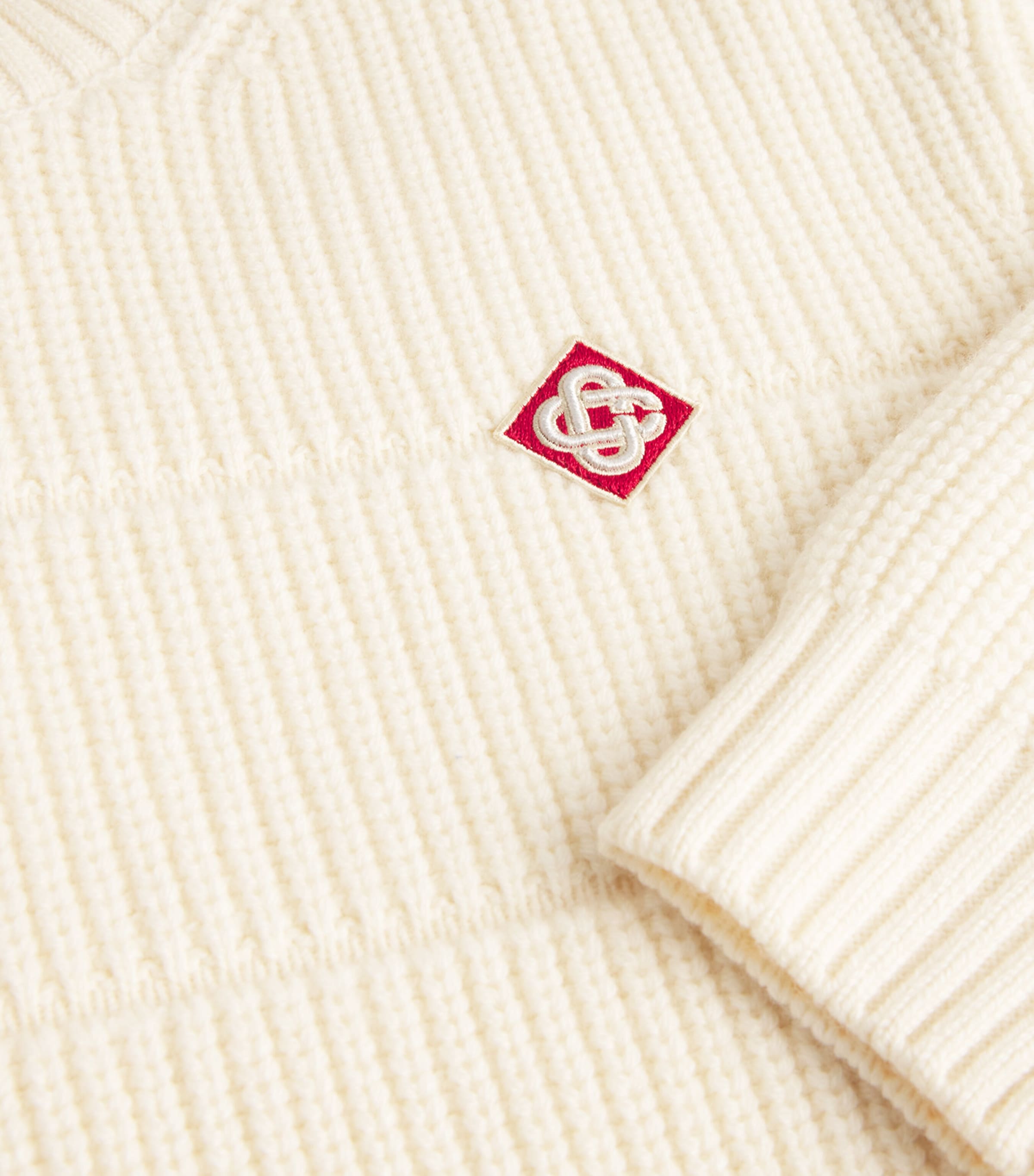 Merino Wool Padded Sweater WHITE Image 5