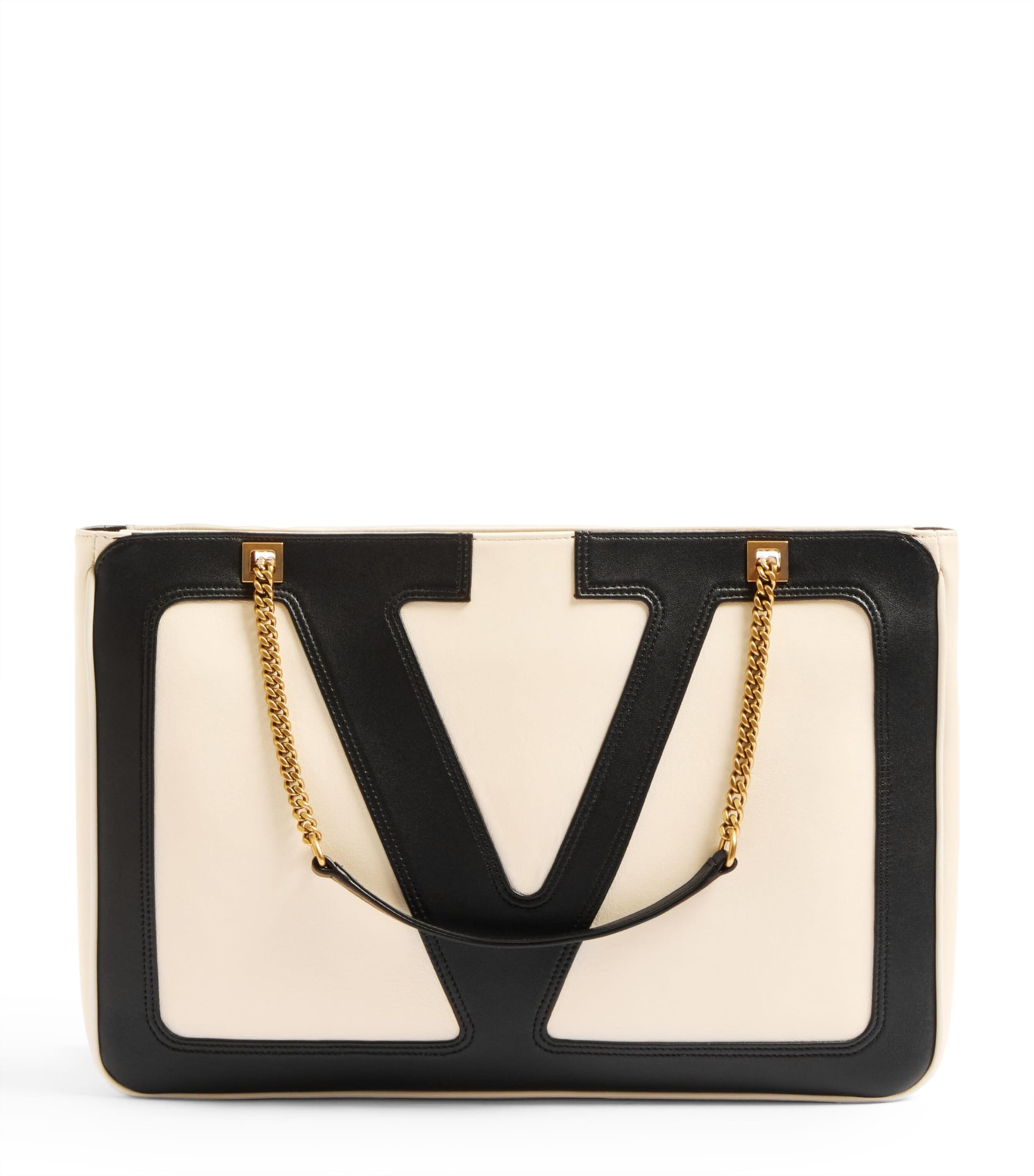 Valentino Garavani Garavani Viva Superstar Medium Nappa Leather Shopping Bag Woman Butter/black Uni