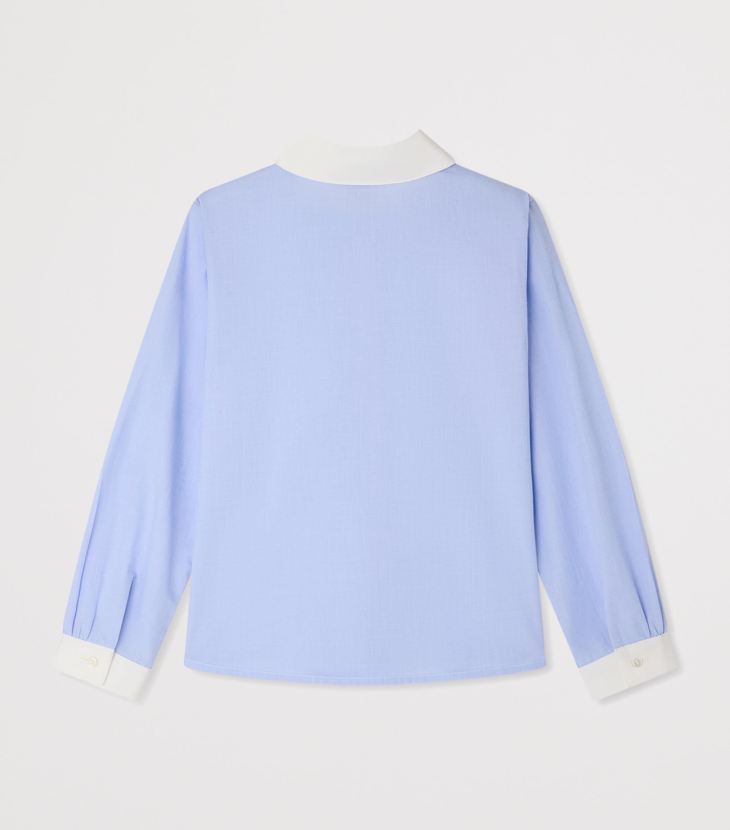 Bonpoint x Maison Kitsuné Cotton Embroidered Shirt (14 Years) Bleu Image 2