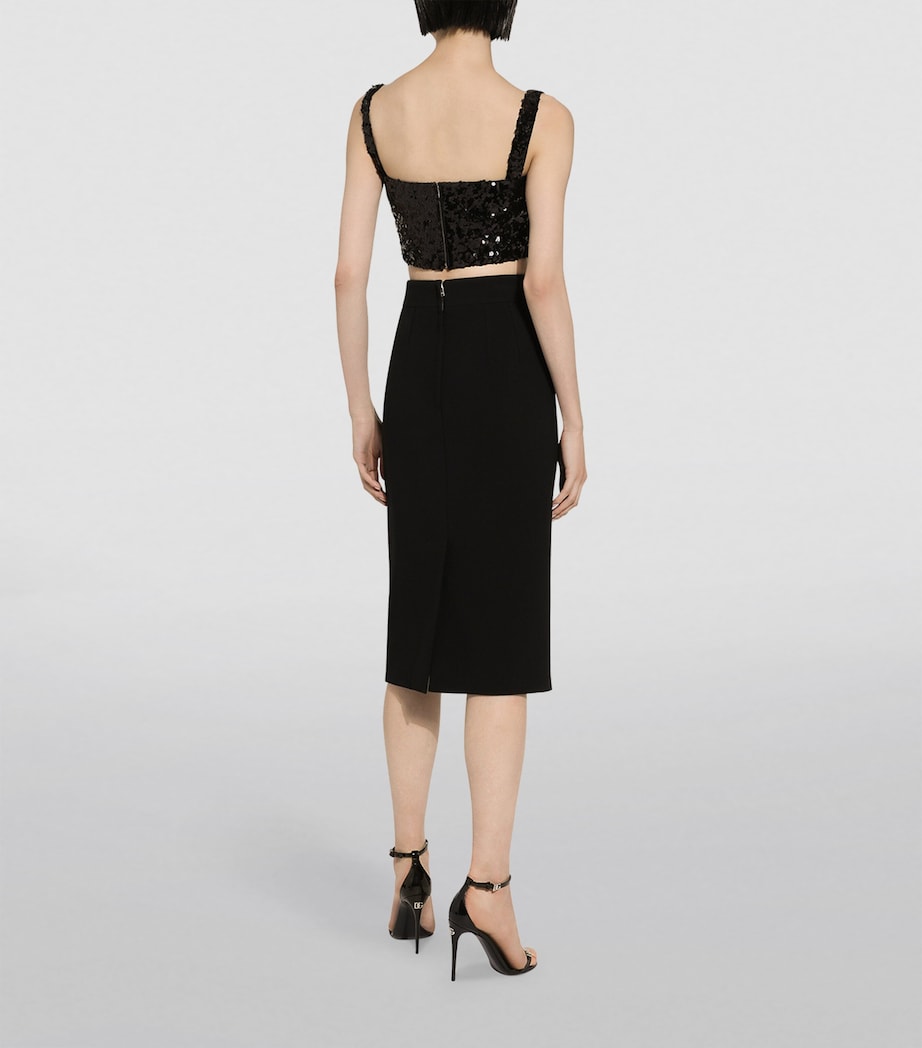 Sequin Sleeveless Crop Top N0000-BLACK Image 5