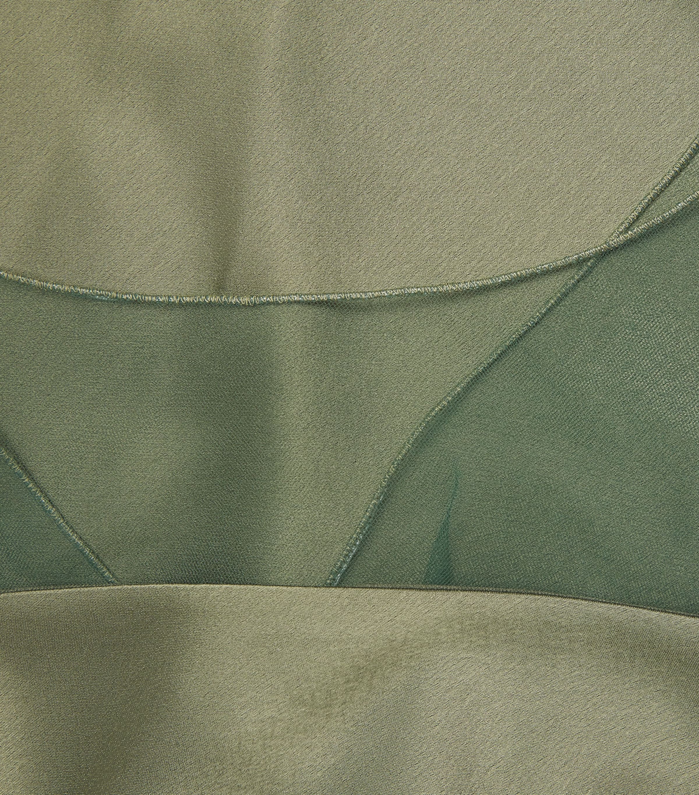 Polo Ralph Lauren Womens Satin Sheer-Panel Maxi Dress Mountain Green Image 6