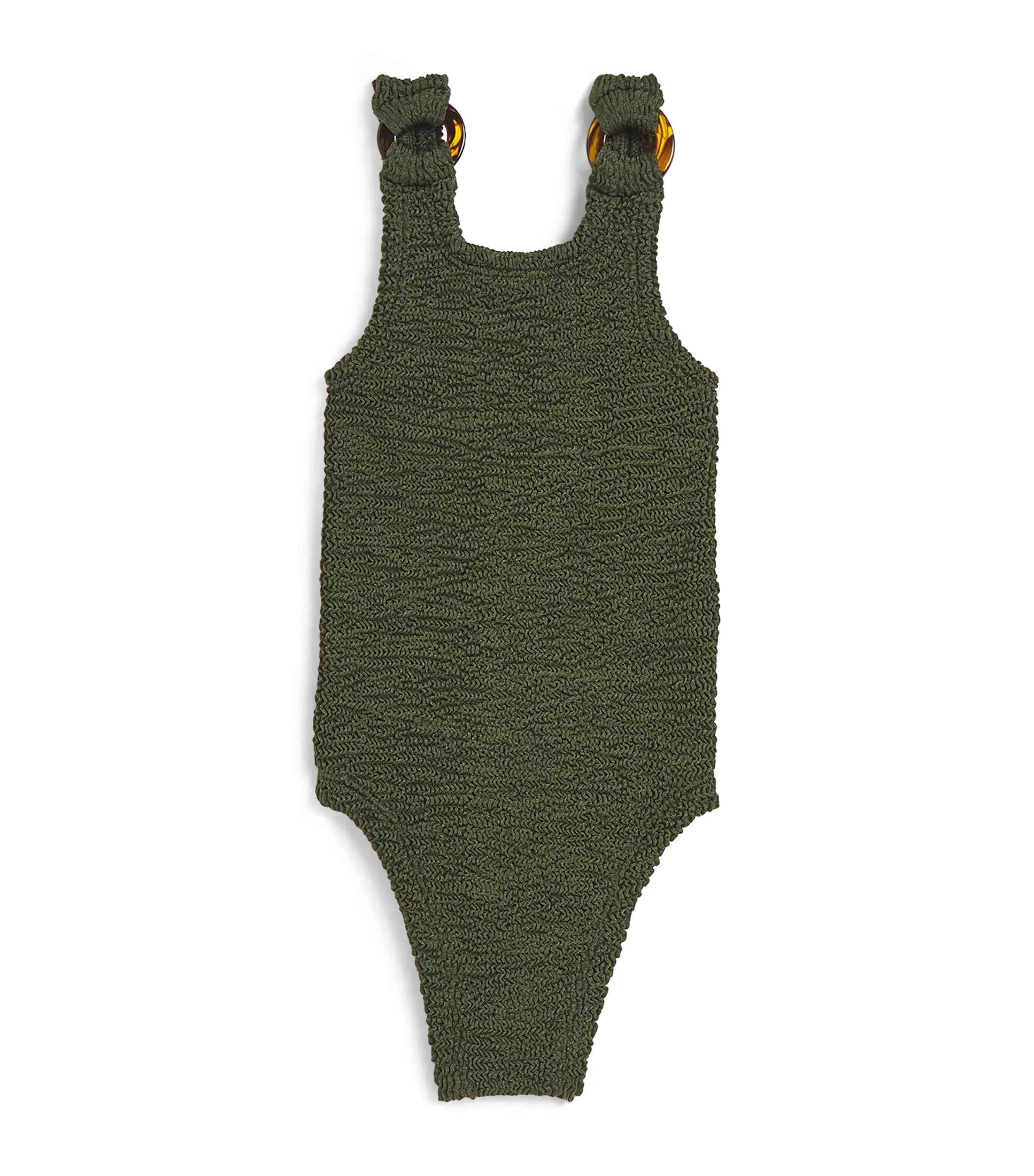 Hunza G Kids' Domino Swimsuit In Green