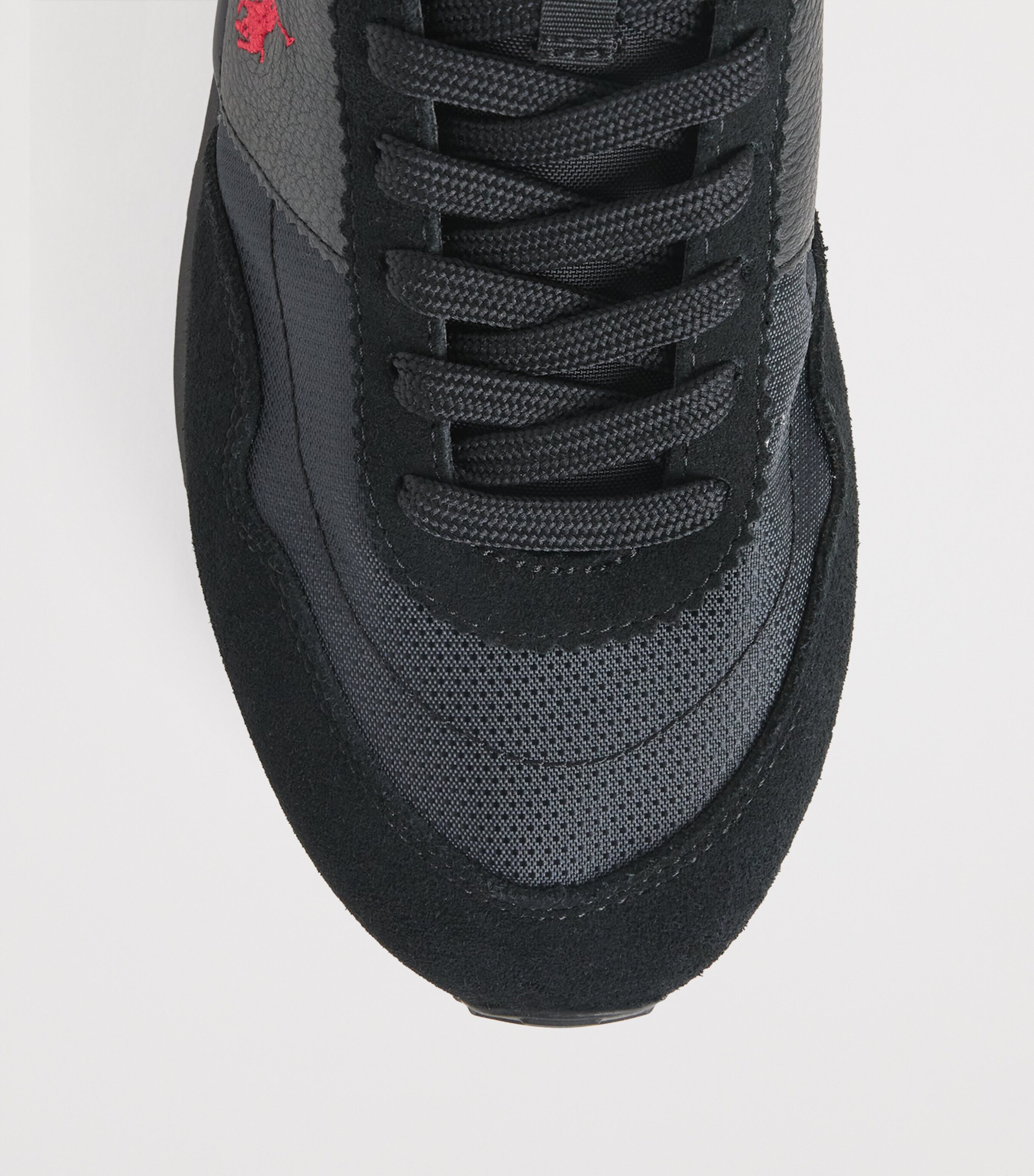 Polo Ralph Lauren Leather-Blend Logo Sneakers Triple Black/red Pp Image 6