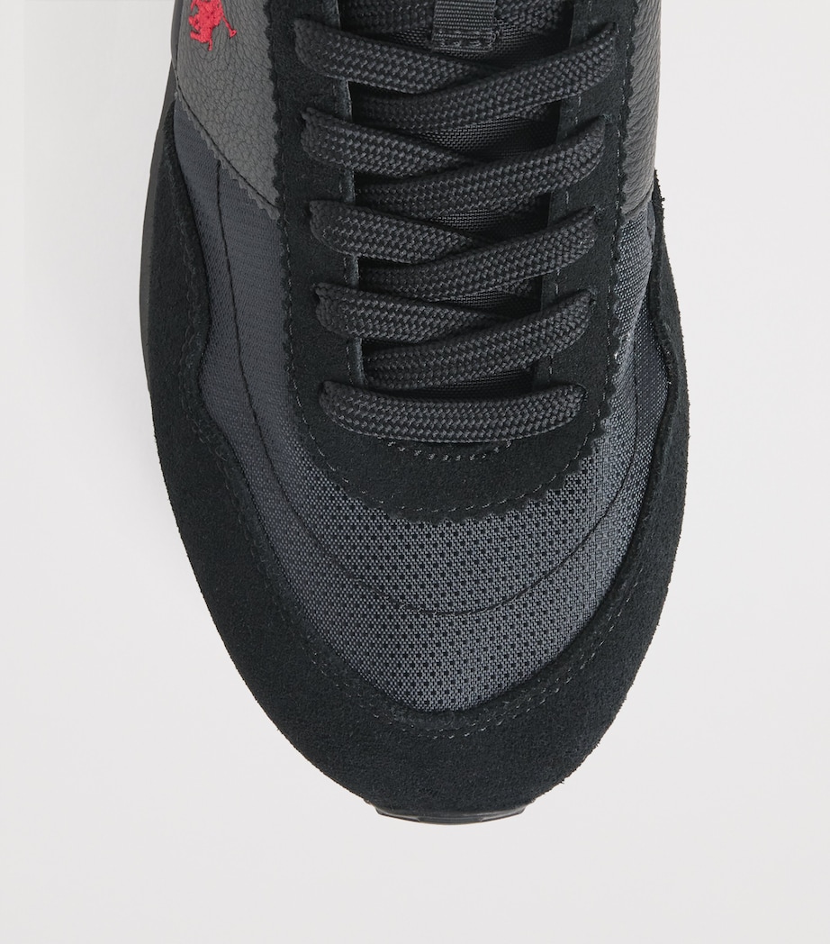 Polo Ralph Lauren Leather-Blend Logo Sneakers Triple Black/red Pp Image 6