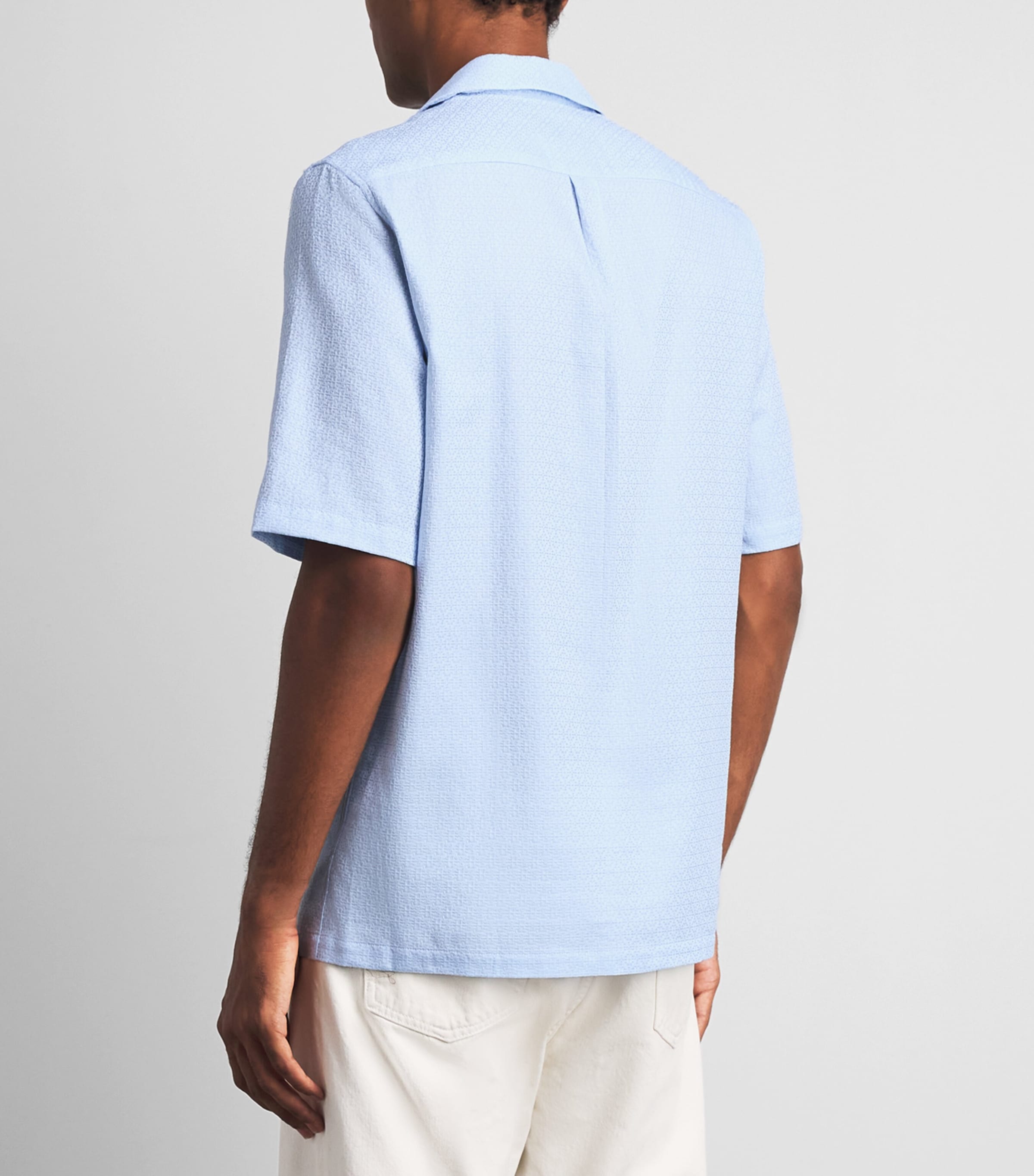 Samsøe Samsøe Mens Organic Cotton Jacquard Saoscar Shirt Windsurfer Tile Image 5