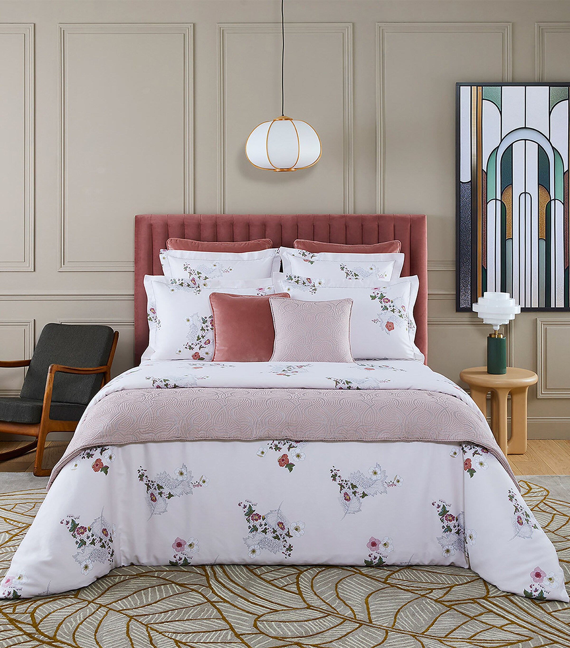 Yves Delorme Jacquard Corolles King Bedcover (250cm x 250cm) Lilac Image 2