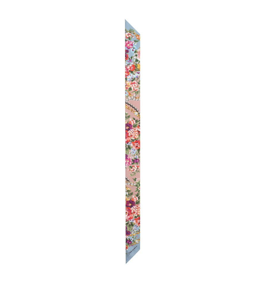 Dolce&Gabbana Silk Floral Skinny Scarf Mazz Image 1