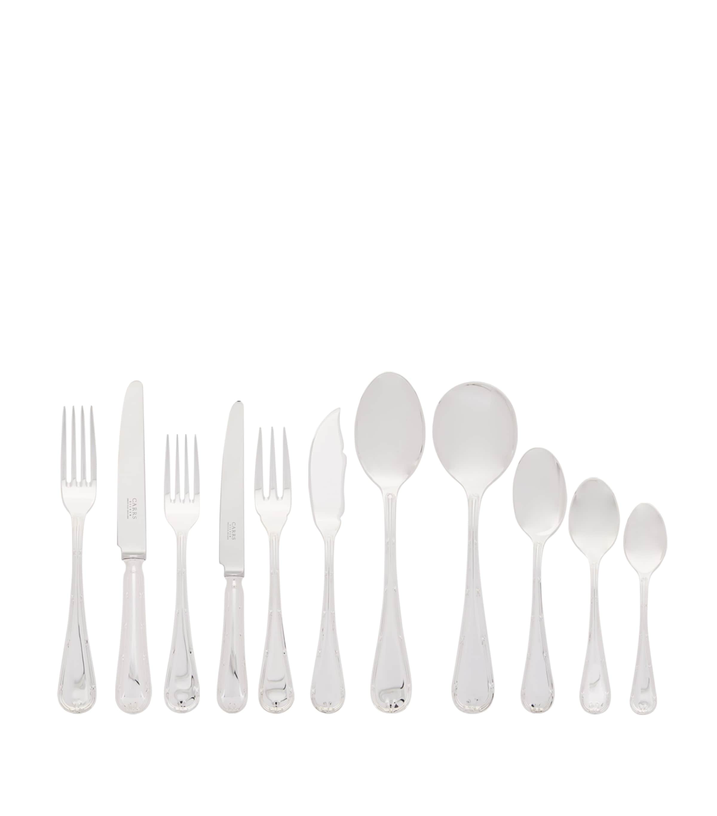 Carrs Silver English Reed and Ribbon Silver-Plated 84-Piece Set ...