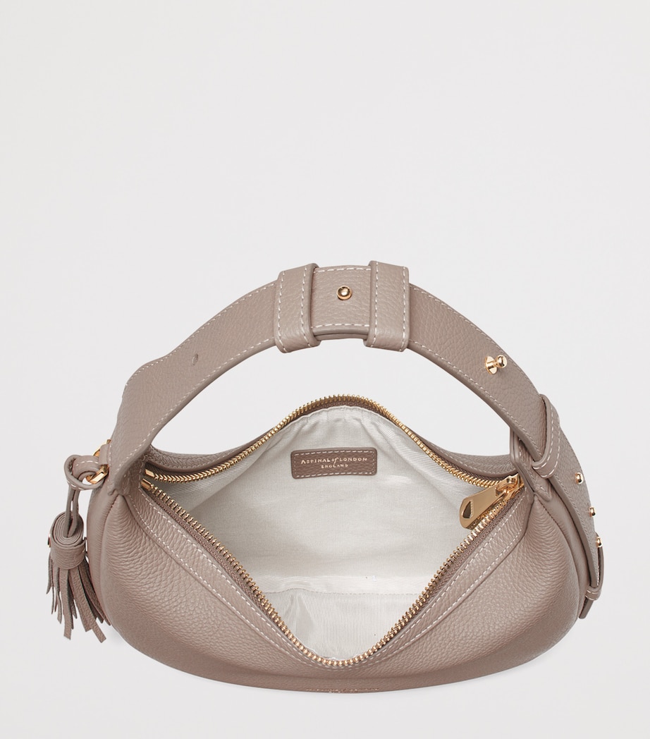 Aspinal Of London Mini Soho Crescent Shoulder Bag Moleskin Image 4
