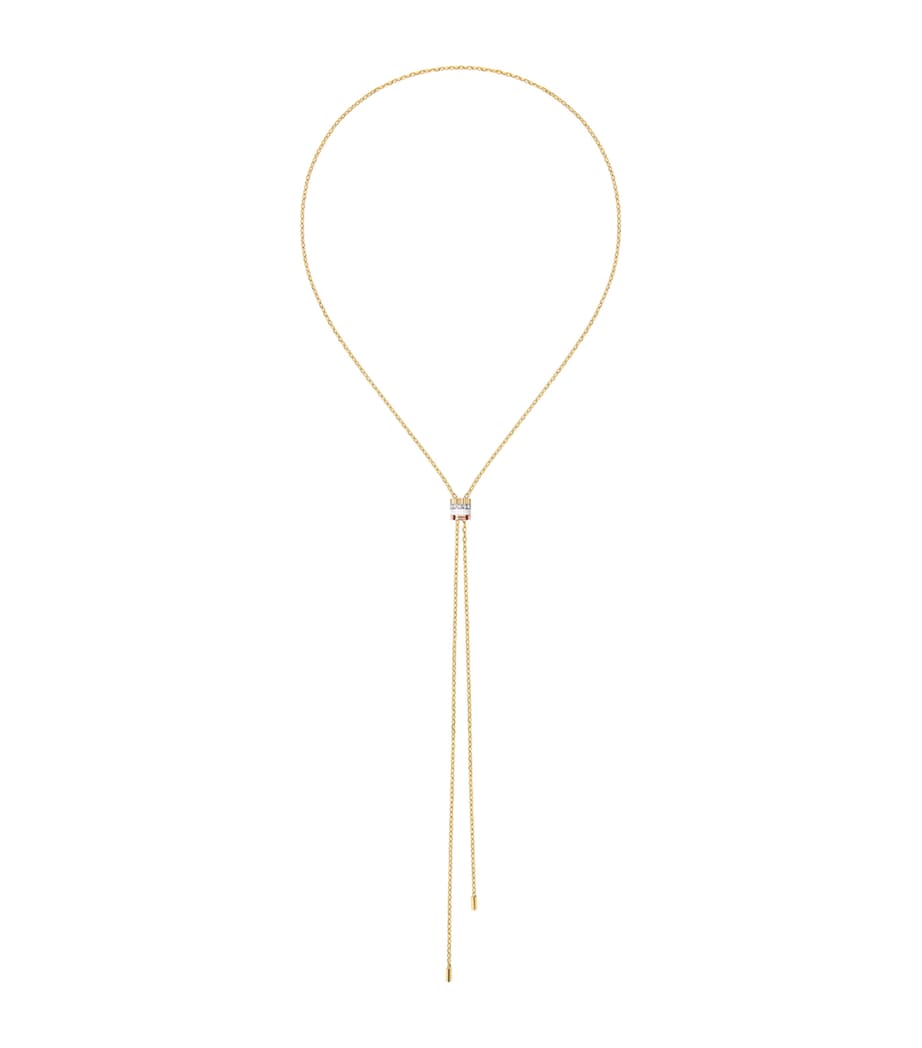 Small Yellow Gold Quatre White Tie Necklace GOLD Image 1