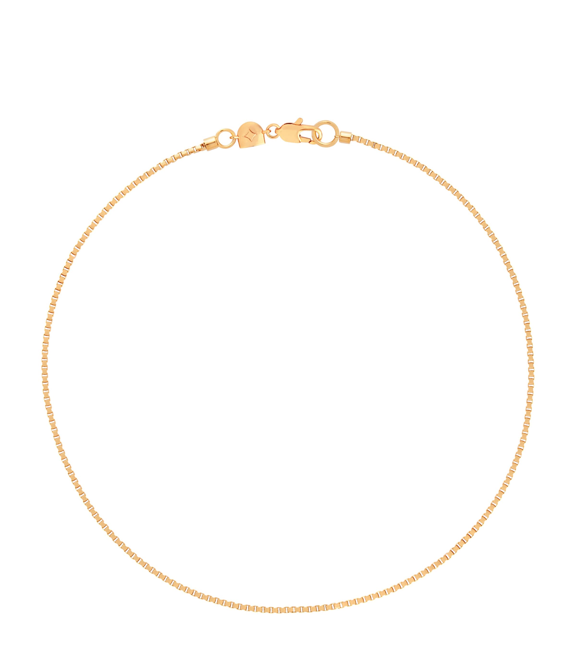 Astrid & Miyu Gold-plated Box Chain Anklet In Gold