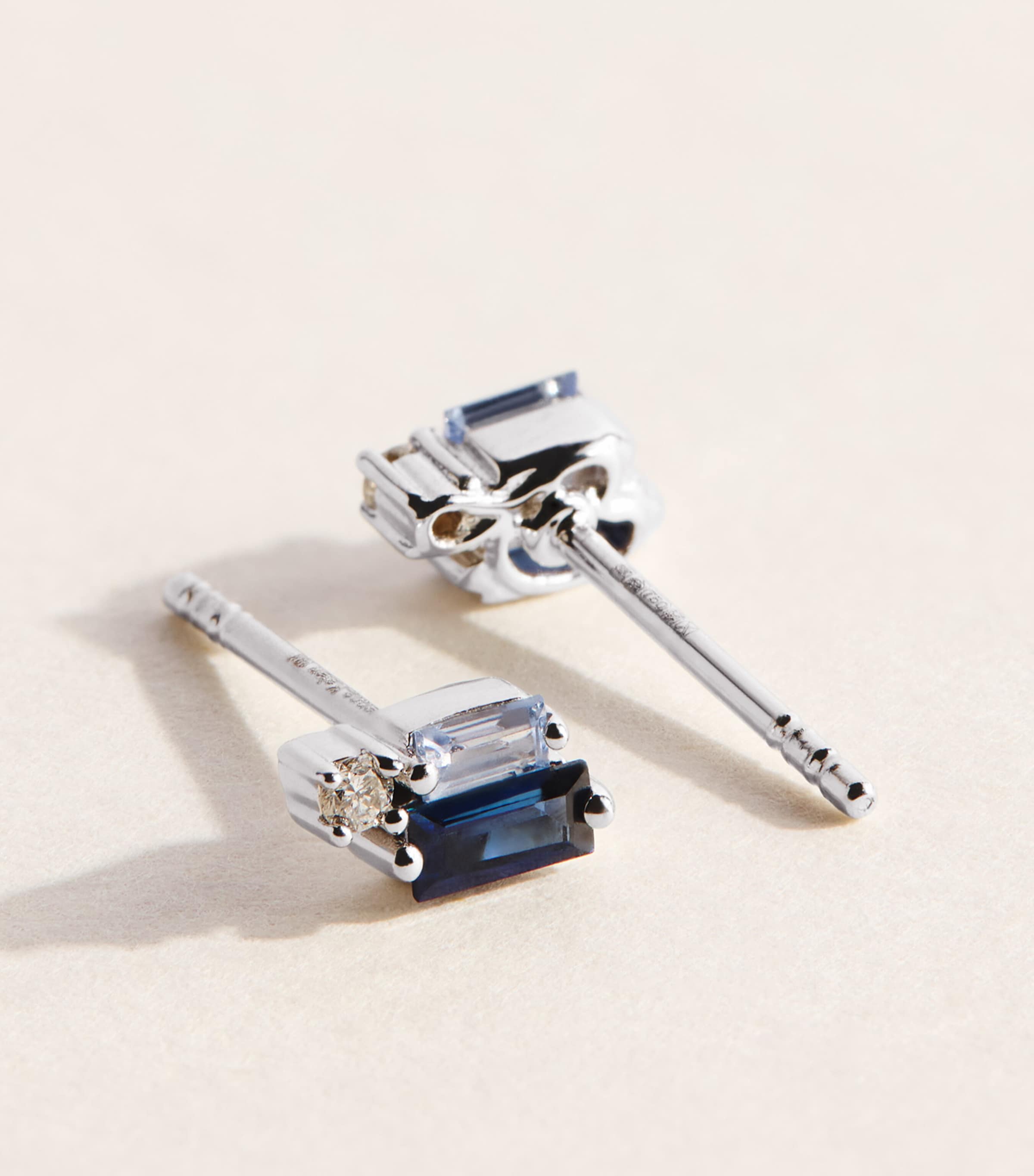 Suzanne Kalan White Gold, Diamond and Sapphire Bold Stud Earrings Wg/db Image 5