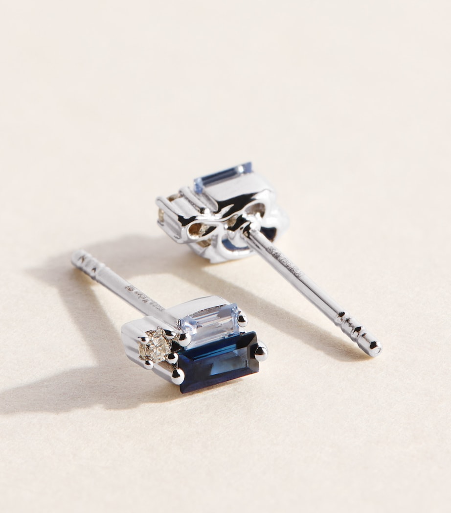 Suzanne Kalan White Gold, Diamond and Sapphire Bold Stud Earrings Wg/db Image 5