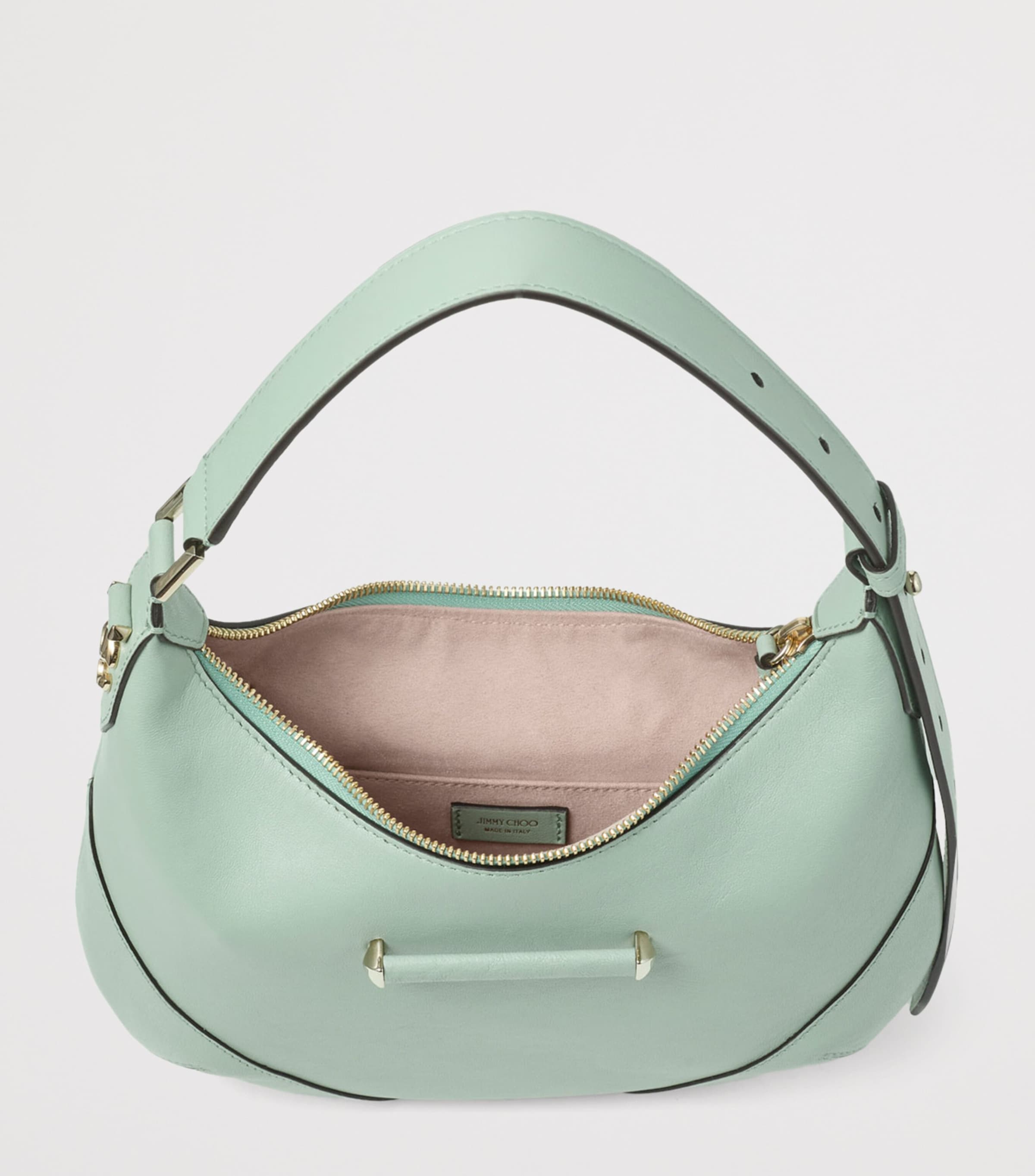 Small Leather Bar Shoulder Bag VERDE/SHINY GOLD Image 4