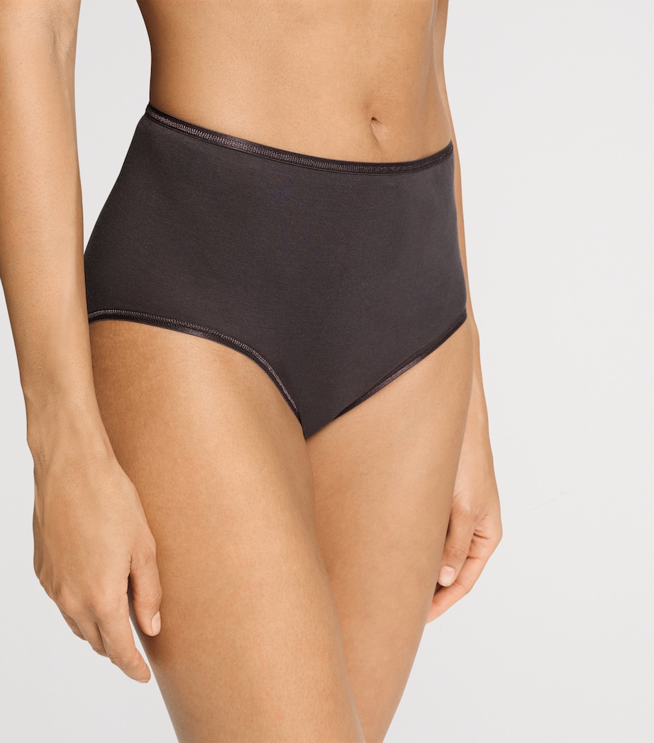Hanro Womens Cotton Maxi Briefs Dark Mocha Image 4