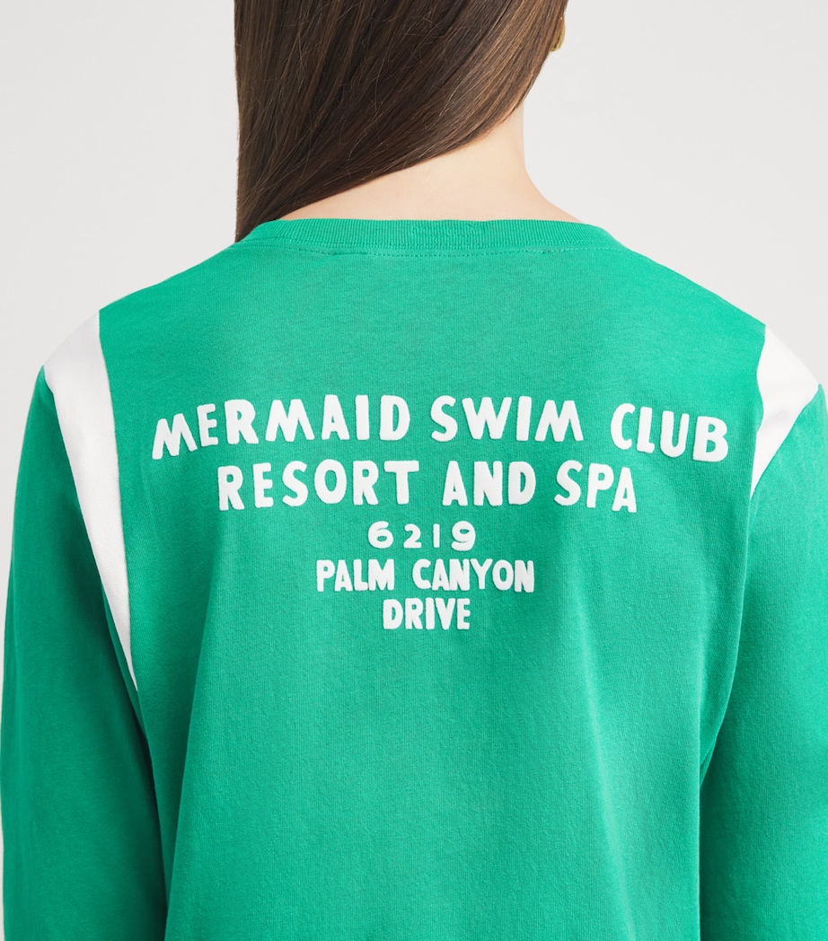 MOTHER Womens Cotton The Better Half Insert T-Shirt Mermaid Swim Club Image 3