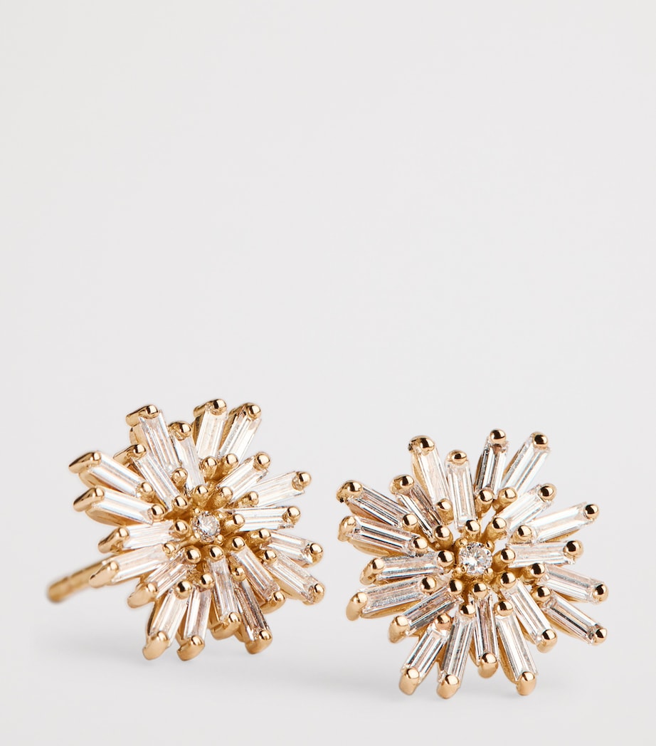 Rose Gold and Diamond Classic Spark Stud Earrings 18K RG/WD Image 6