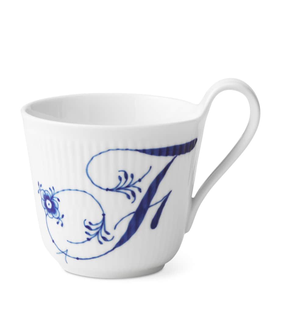 Porcelain Fluted Alphabet Mug BLUE Image 1