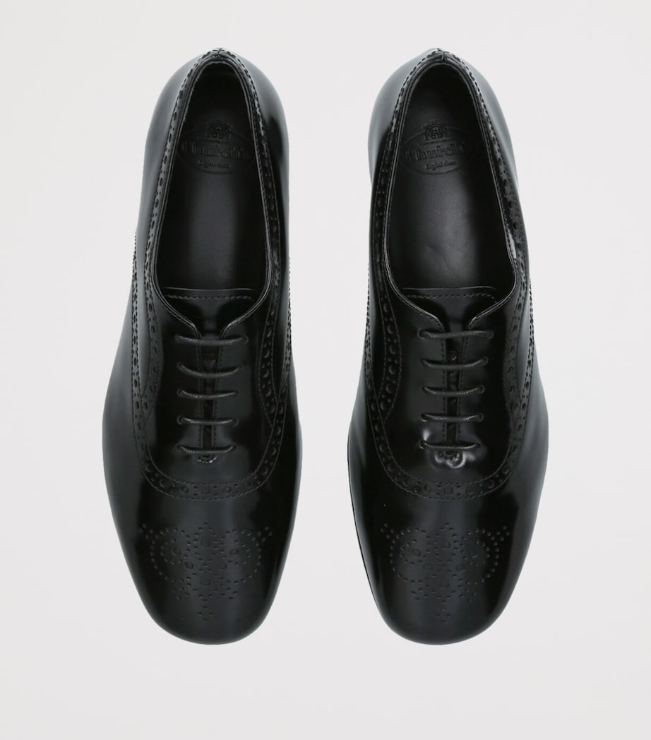 Leather Rebecca Lace-Up Derby Shoes BLACK Image 4