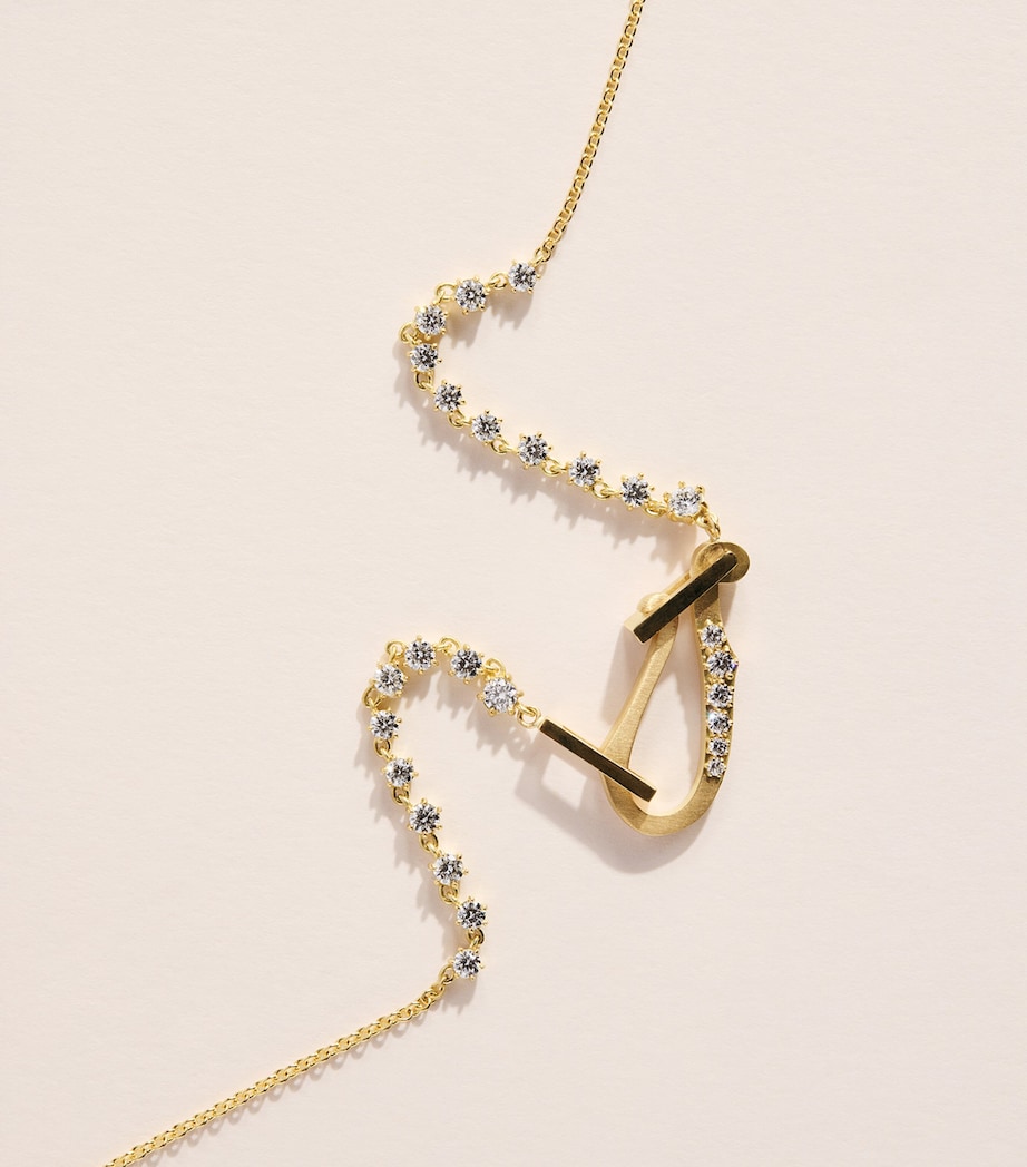 Jade Trau Yellow Gold and Diamond Line Lola Necklace Yellow Gold Image 4
