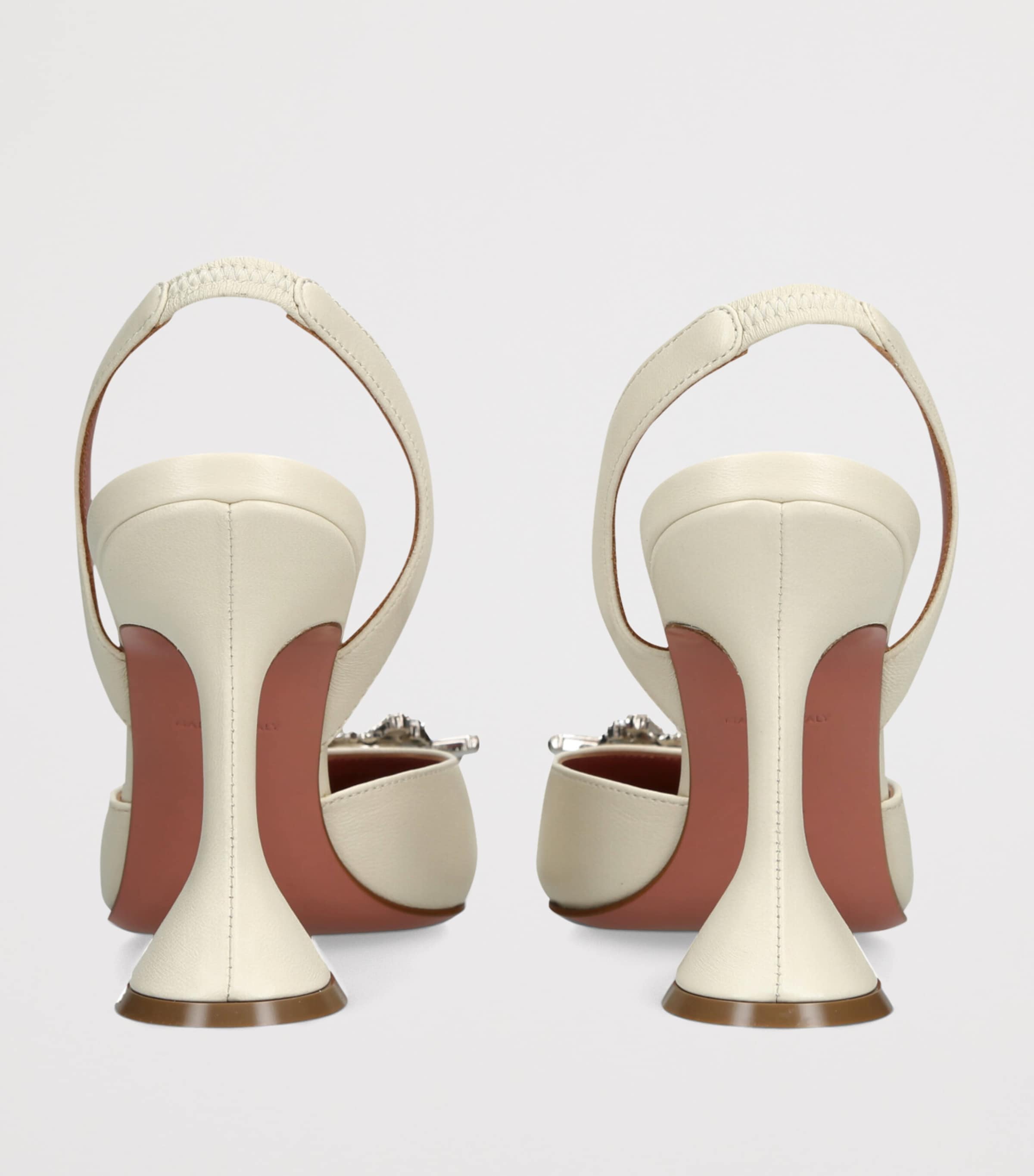Leather Begum Slingback Pumps 95 BONE Image 2
