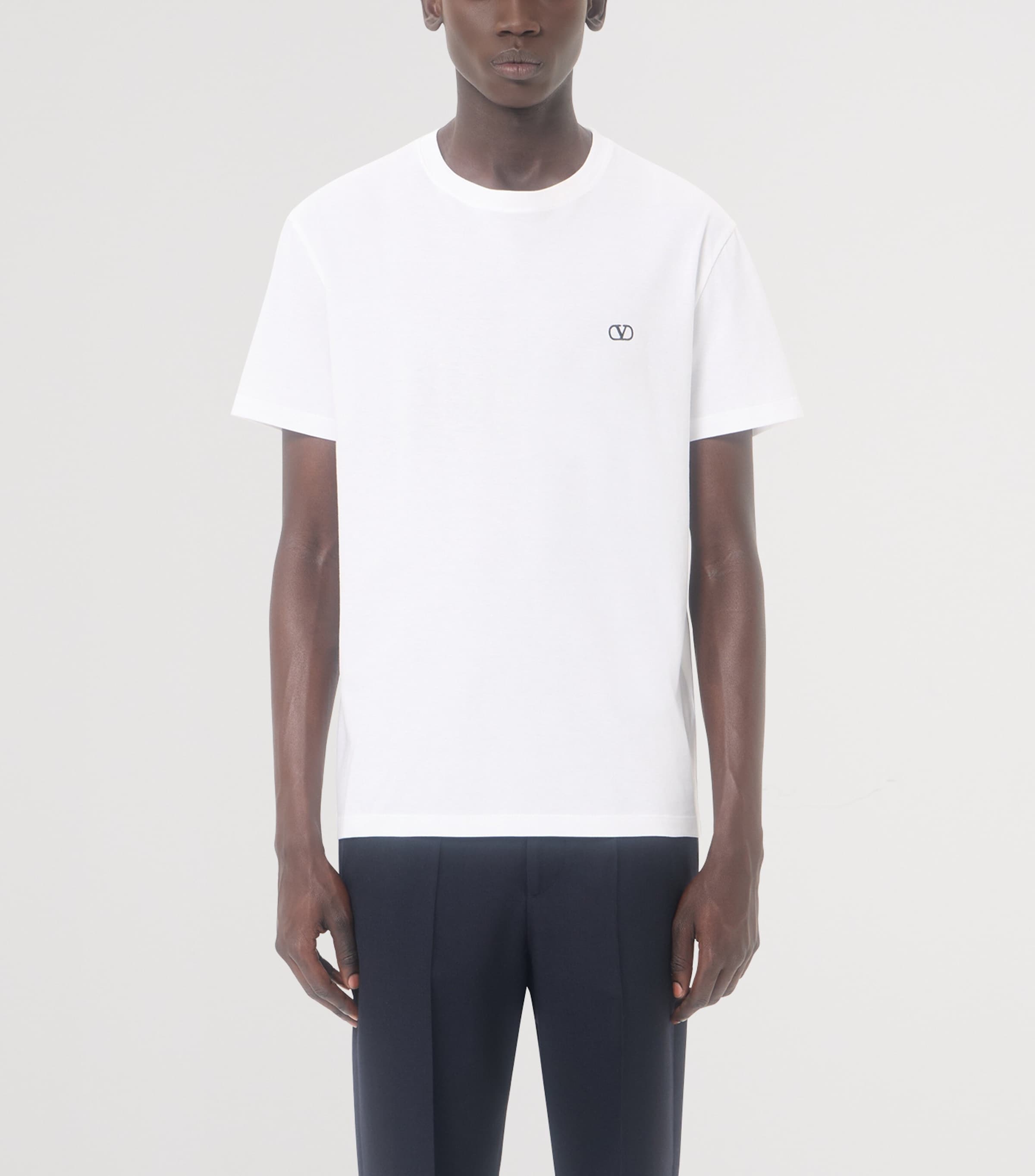 Valentino Mens Cotton VLogo T-Shirt Image 3