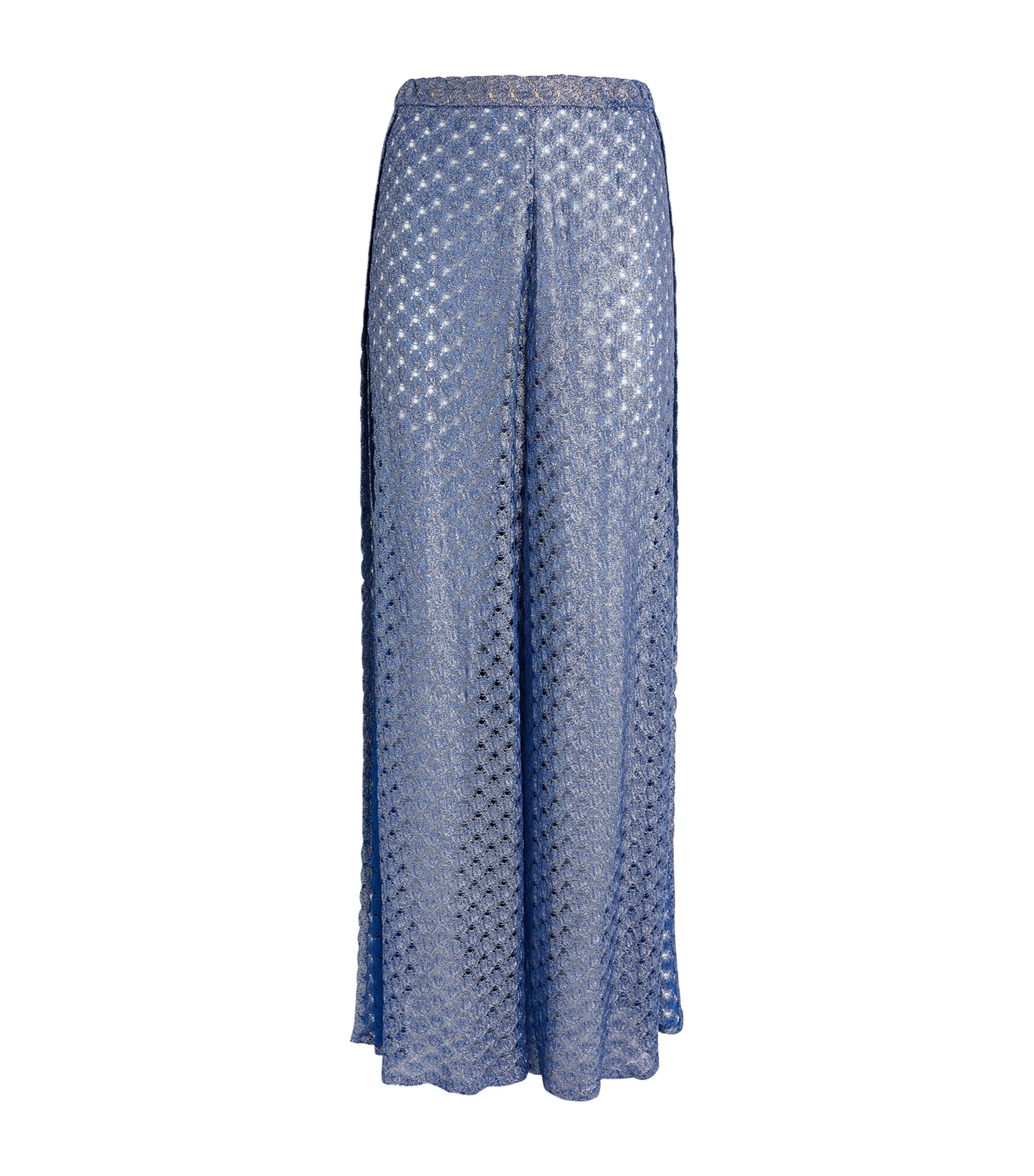 Shop Missoni Wide-leg Trousers In Blue