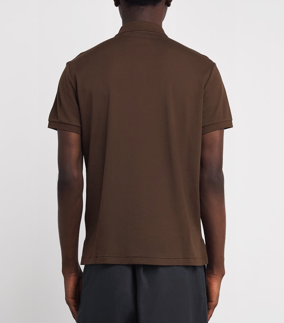 Cotton Polo Pony Polo Shirt DARK BROWN Image 4
