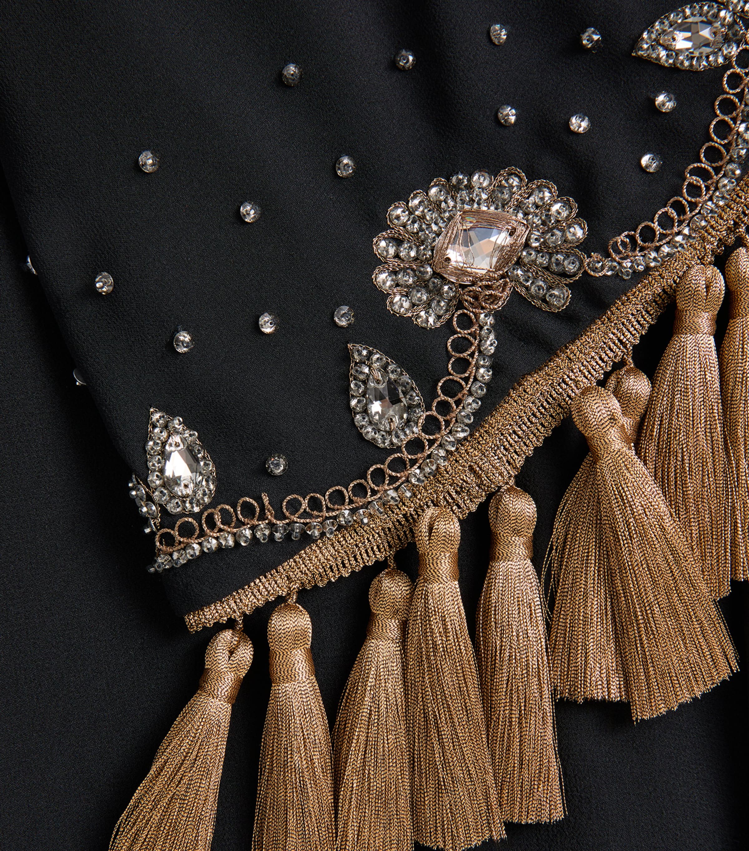 Embroidered Silk Georgette Midi Dress N06 Image 4