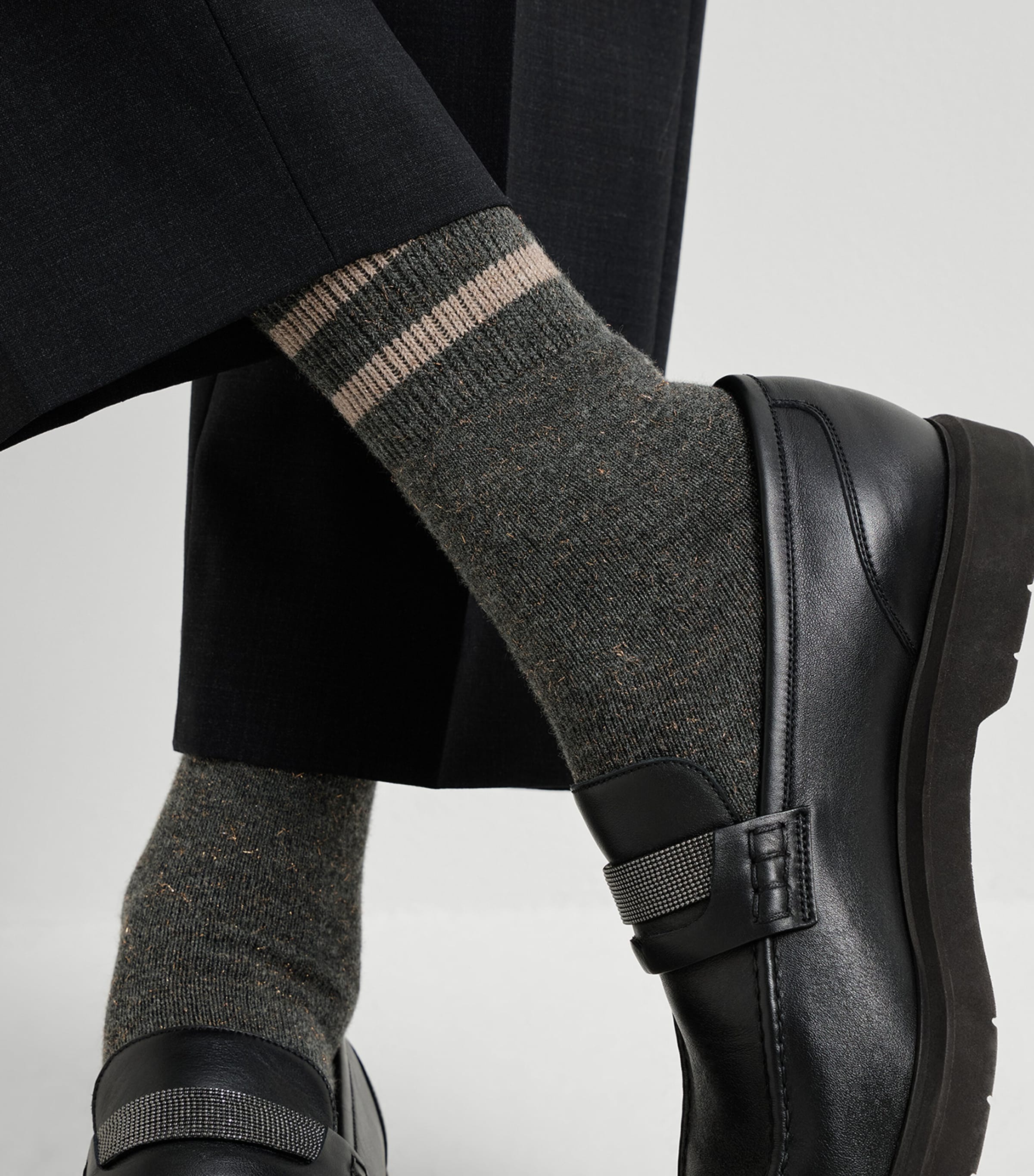 Brunello Cucinelli Womens Cashmere-Blend Sparkling Socks Image 2
