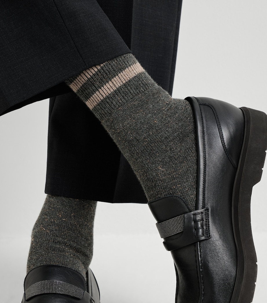 Brunello Cucinelli Womens Cashmere-Blend Sparkling Socks Image 2