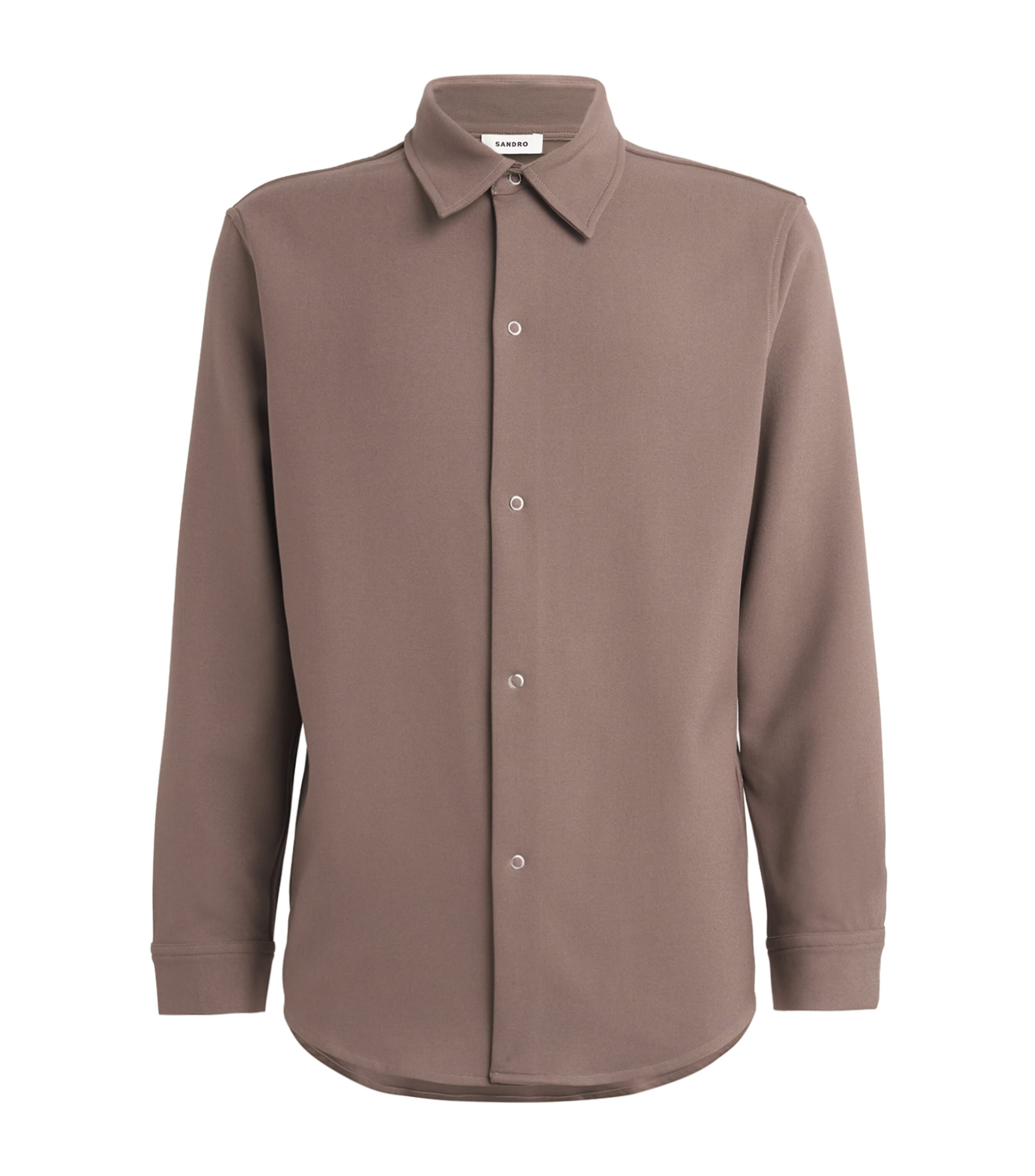 Shop Sandro Long-sleeve Overshirt In Brown