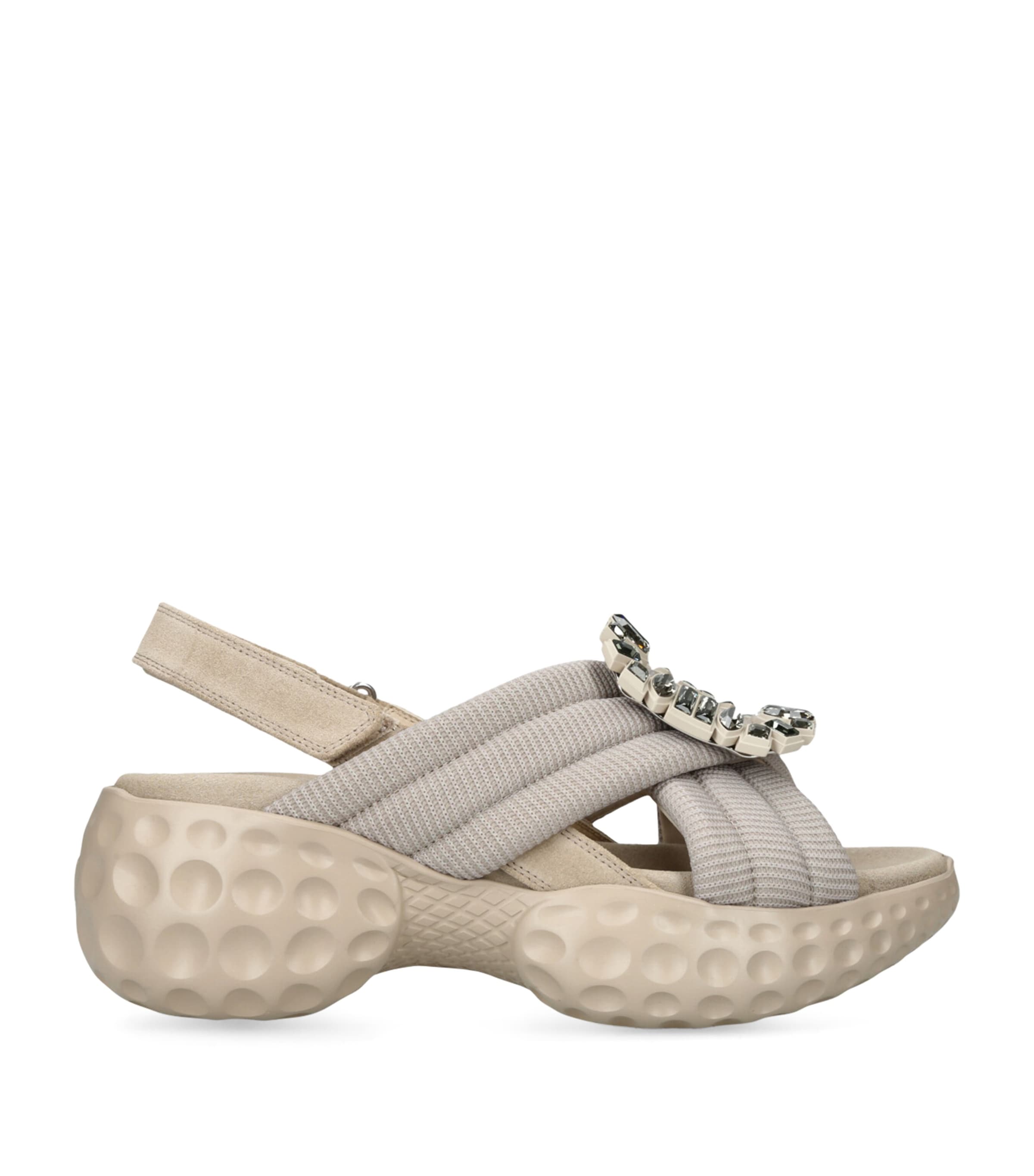 Roger Vivier Viv' Run Light Strass Sandals | Women Shoes | Sandals | Flat Sandals | Designers | Roger Vivier