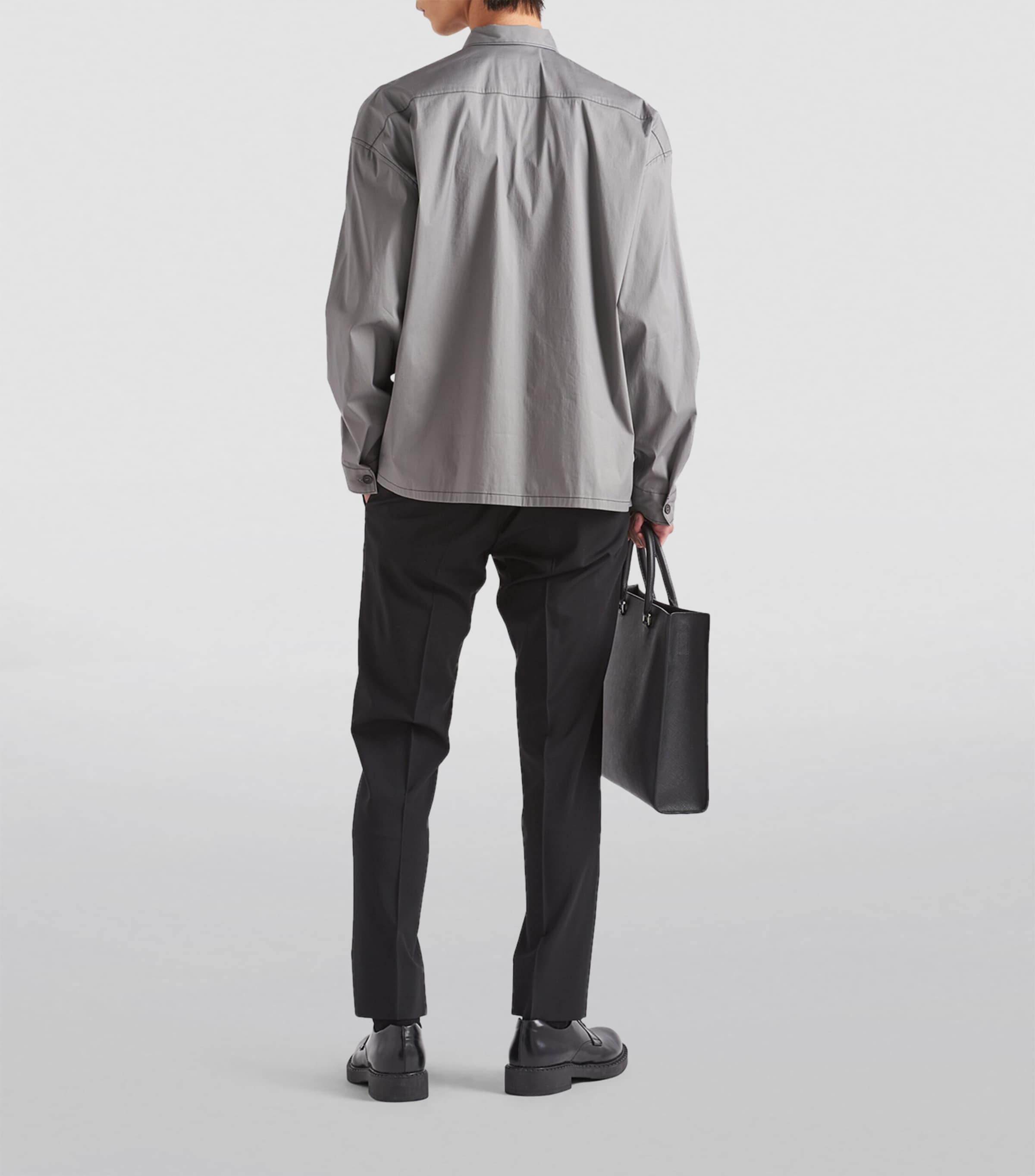 Prada Mens Wool-Blend Trousers Image 4