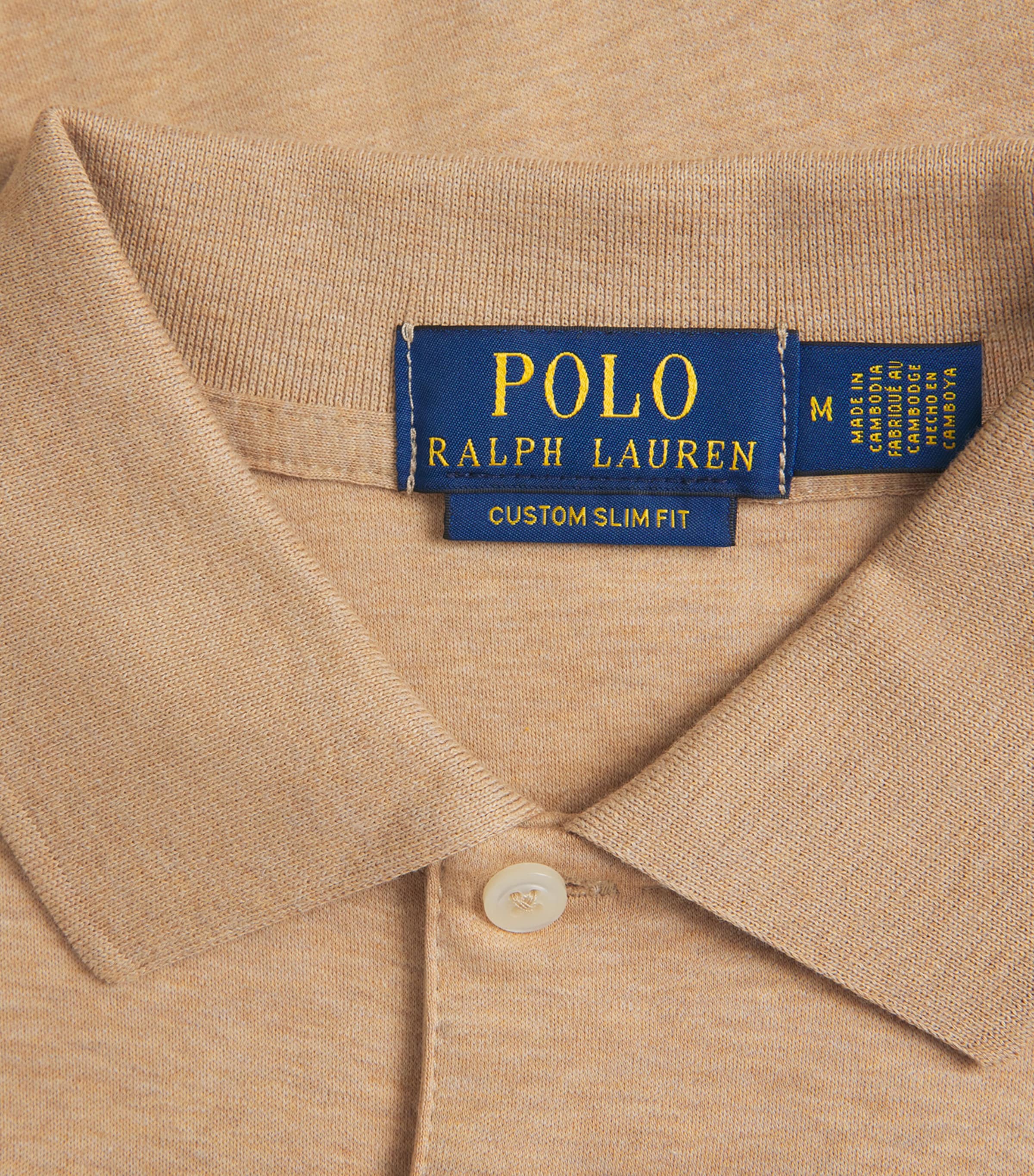 Polo Ralph Lauren Mens Pima Cotton Polo Shirt Camel Image 5