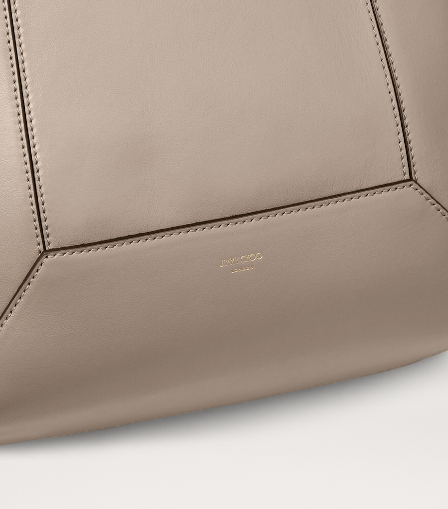 Diamond Medium Leather Tote Bag TAUPE/TAUPE Image 3