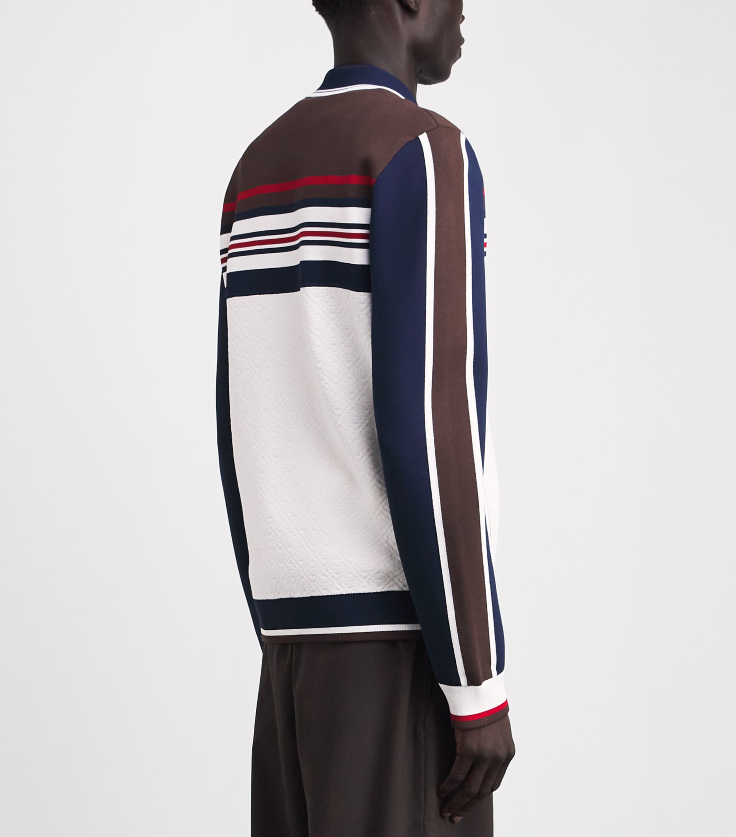 Casablanca Mens Logo Stripe Track Jacket White/brown/navy Image 5