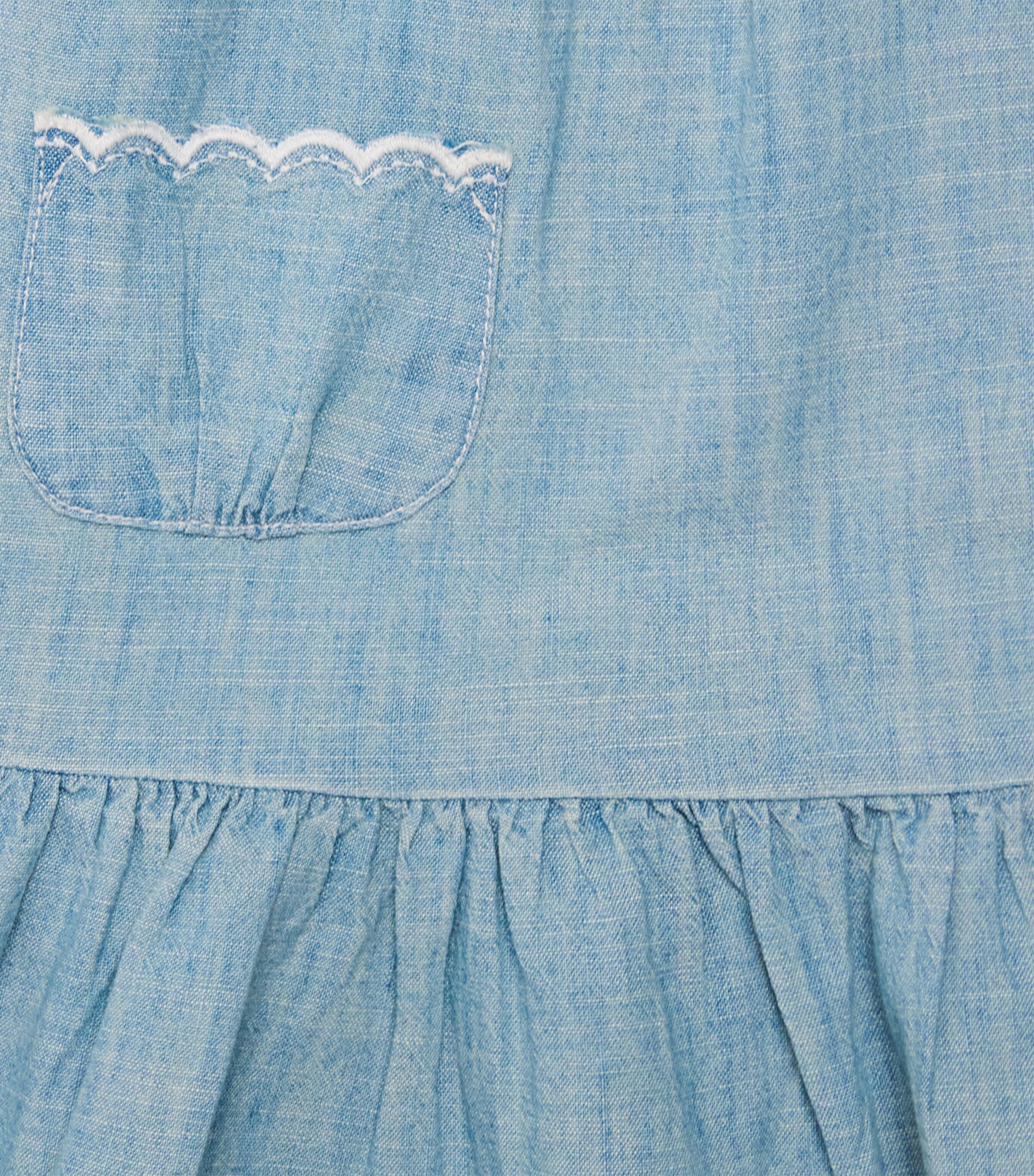 Ralph Lauren Kids Cotton Chambray Dress and Bloomers Set (3-24 Months) New Medium Wash Image 4
