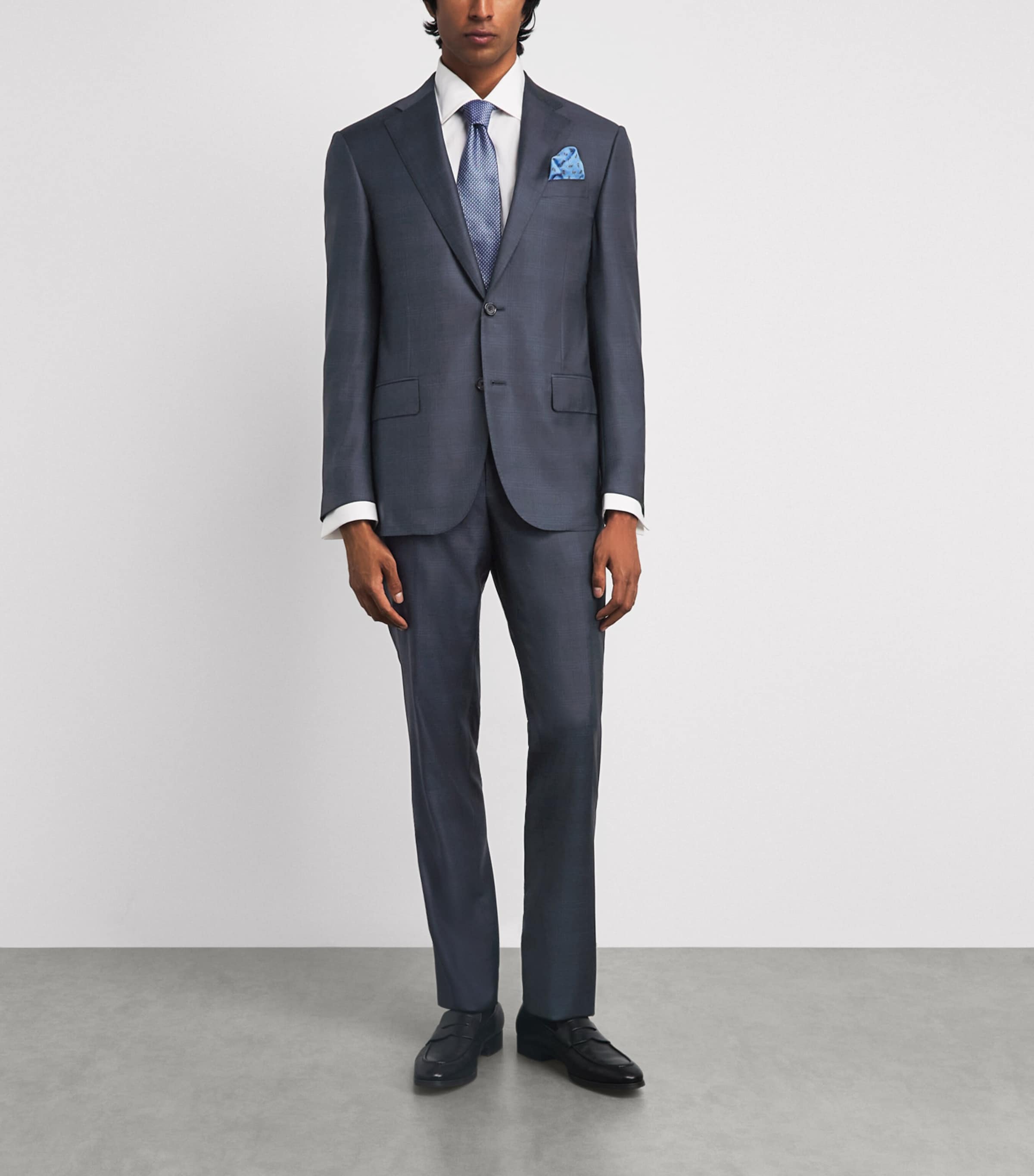 Corneliani Mens Virgin Wool 2-Piece Suit Blue Image 2