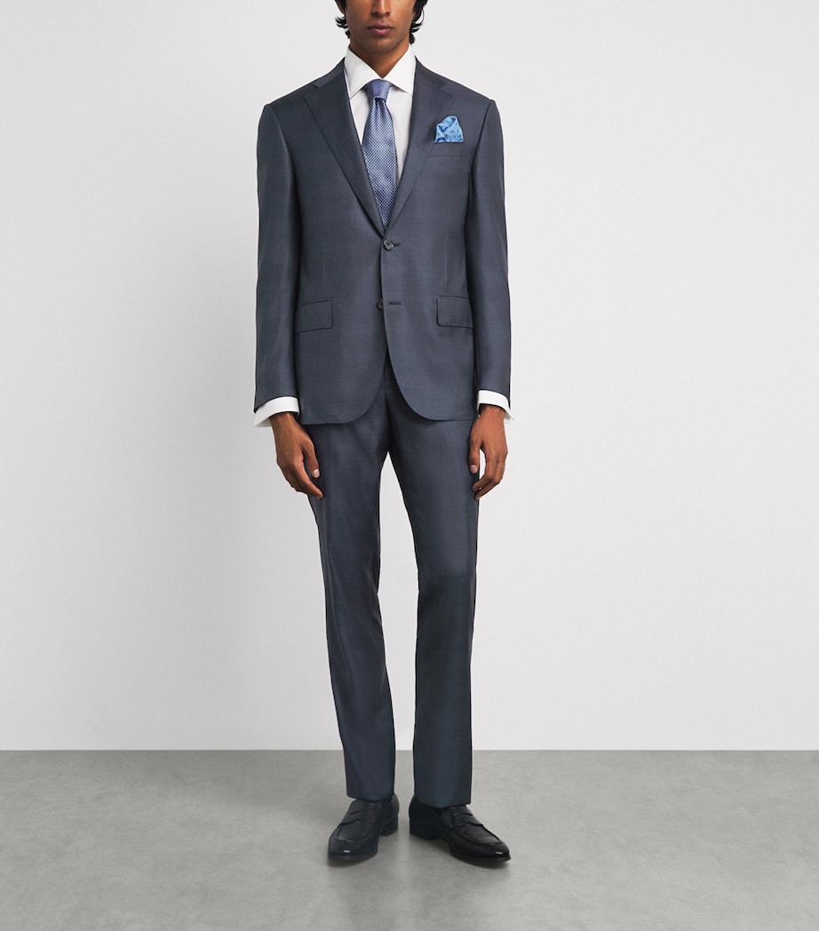 Corneliani Mens Virgin Wool 2-Piece Suit Blue Image 2