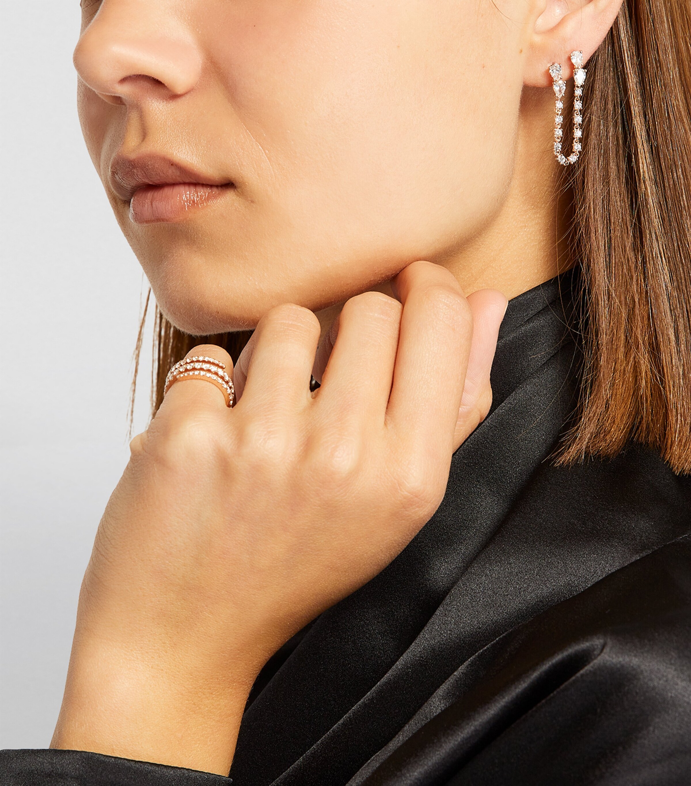 Anita Ko Rose Gold and Diamond Daphne Double-Piercing Single Earring Rose Gold Image 4