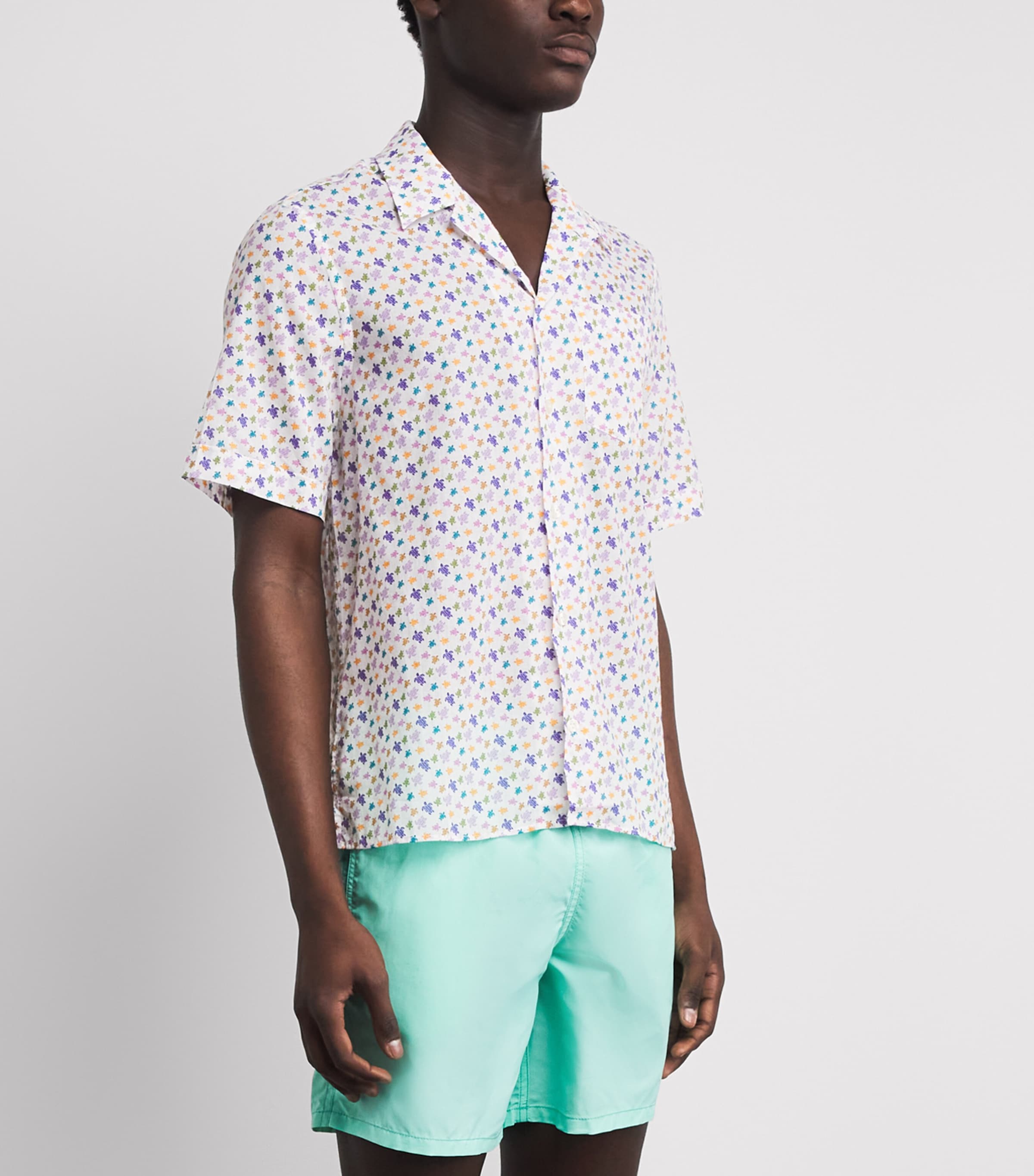 Vilebrequin Mens Organic Cotton Turtle Charli Shirt Blanc Image 4