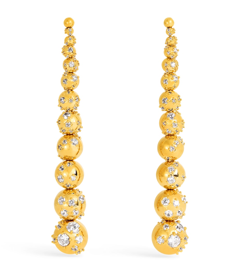 Gold-Plated Zircon Nova Long Earrings GOLD Image 1