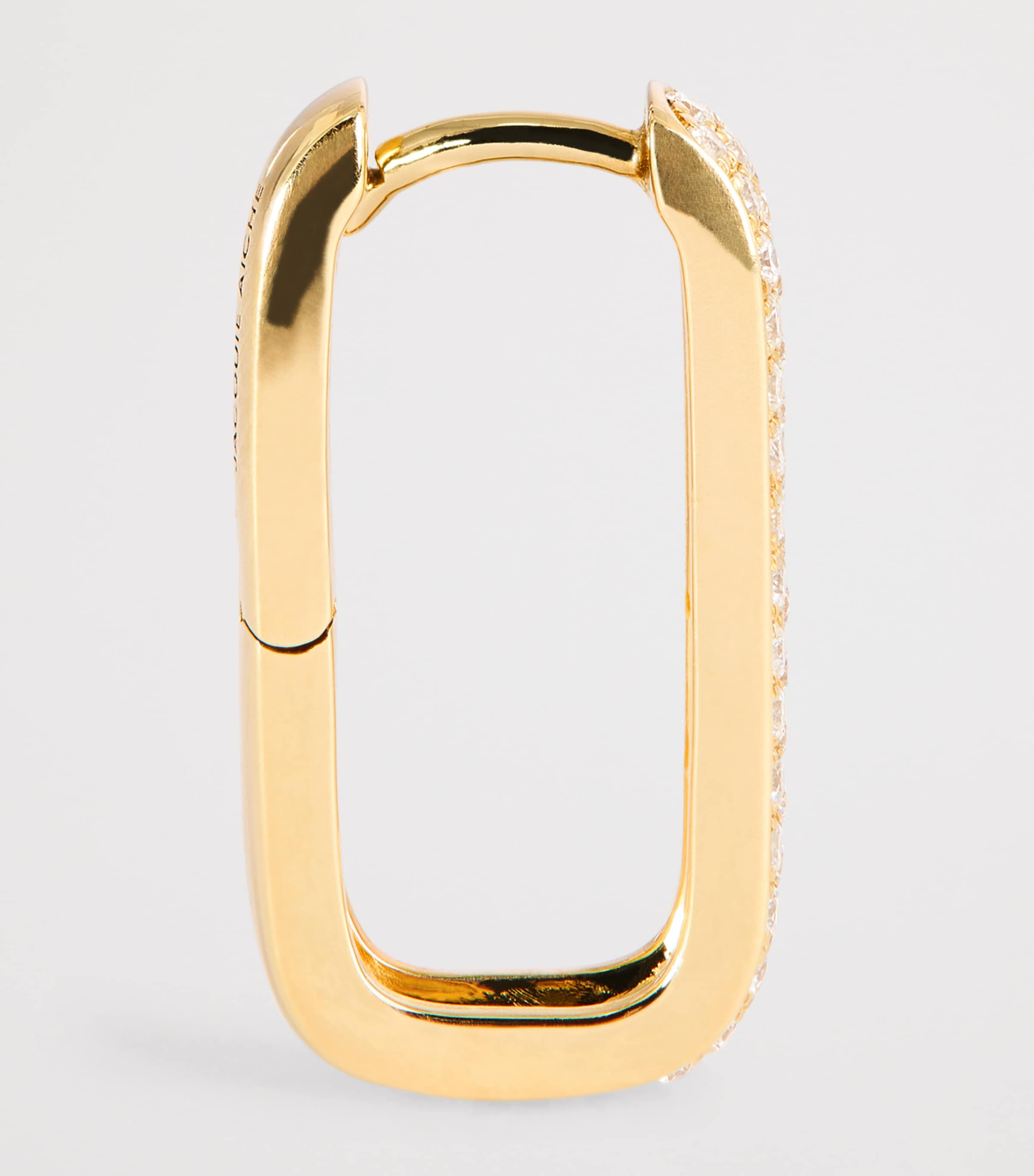 Yellow Gold and Diamond Single Hoop Earring YELLOW GOLD Image 4