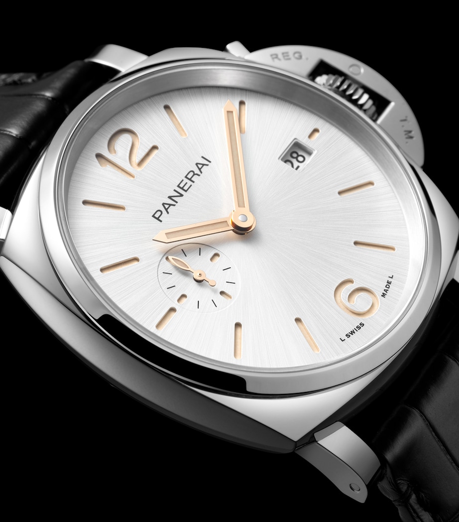 Stainless Steel and Alligator Luminor Due Watch 42mm WHITE Image 5