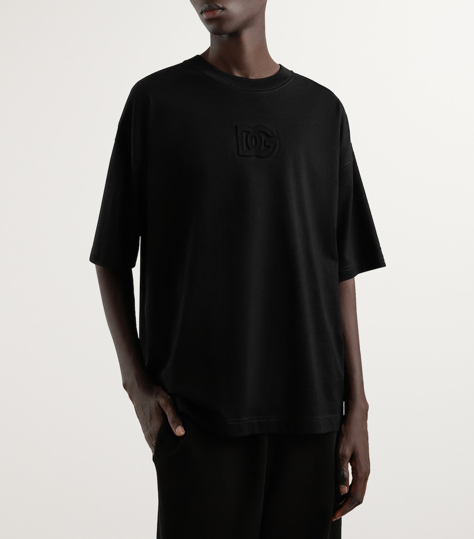 Oversized Embroidered Logo T-Shirt N0000-BLACK Image 4
