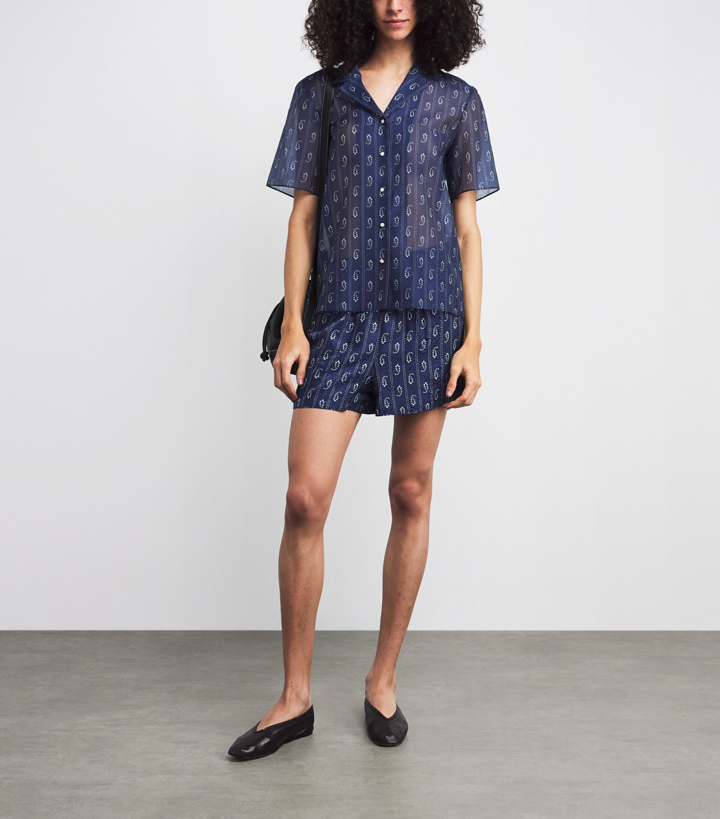 Cotton-Silk Paisley Camp Shirt 401 BLUE PAISLEY Image 2