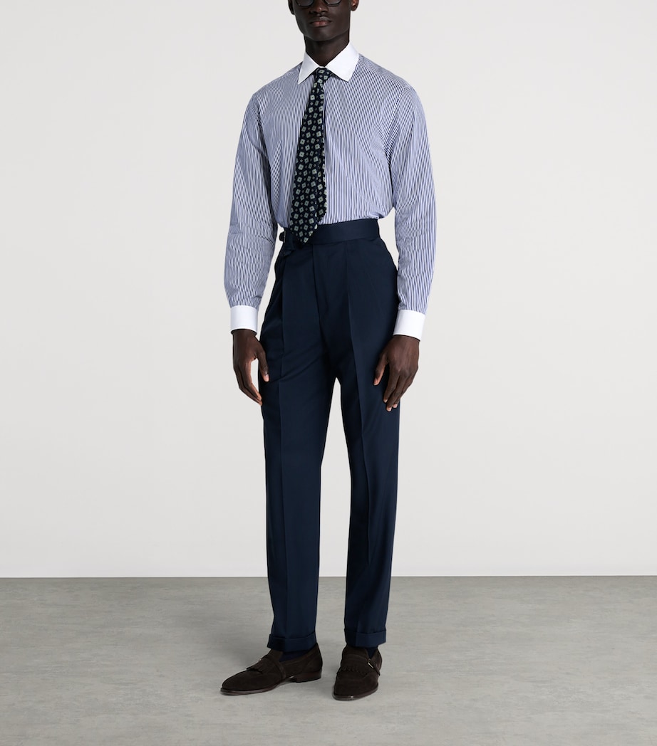 Dunhill Mens Cotton Stripe Shirt White Image 2