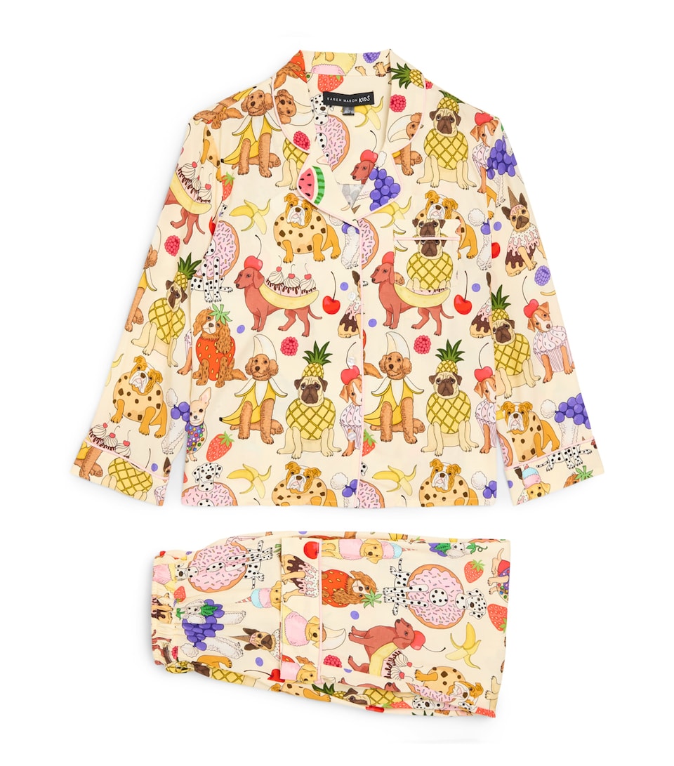 KAREN MABON KIDS Dog Dessert Print Pyjama Set (2-13 Years) Cream