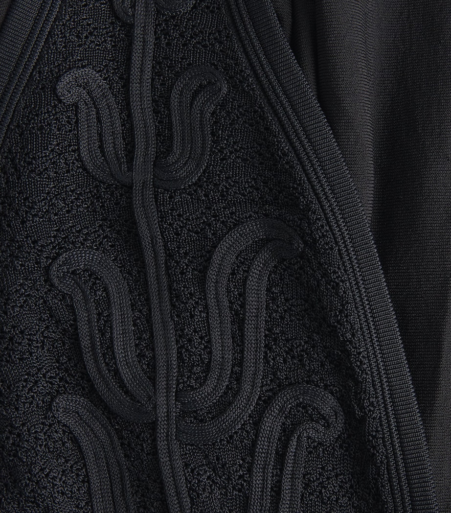 Sandro Paris Womens Knitted V-Neck Maxi Dress Black Image 6